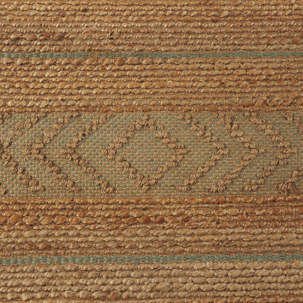 5' x 8' Seafoam and Tan Bohemian Striped Area Rug
