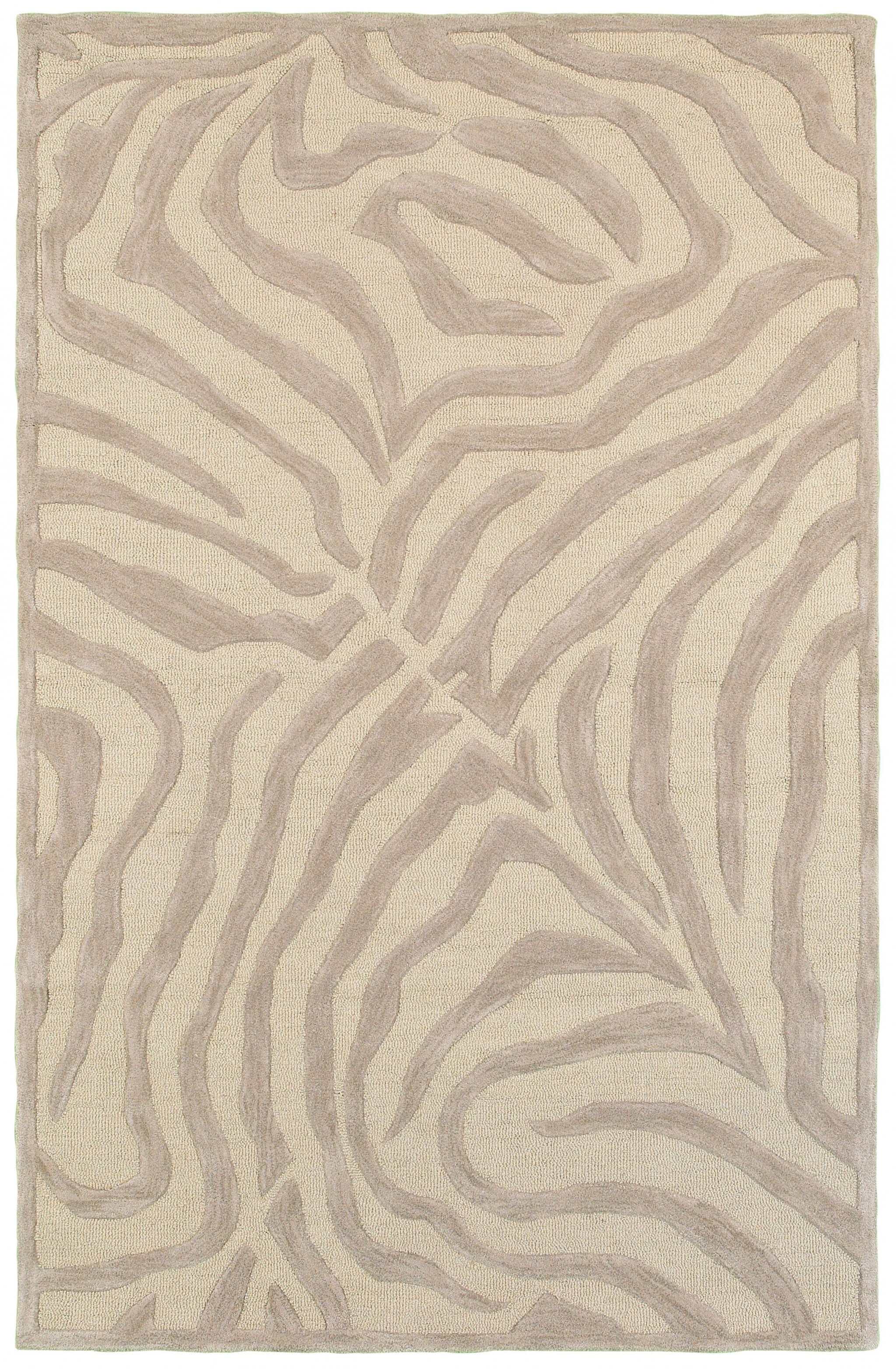 5' x 8' Taupe Zebra Pattern Area Rug