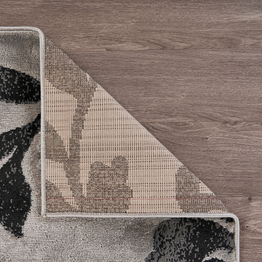 5' x 7' Gray Filigree Vines Area Rug