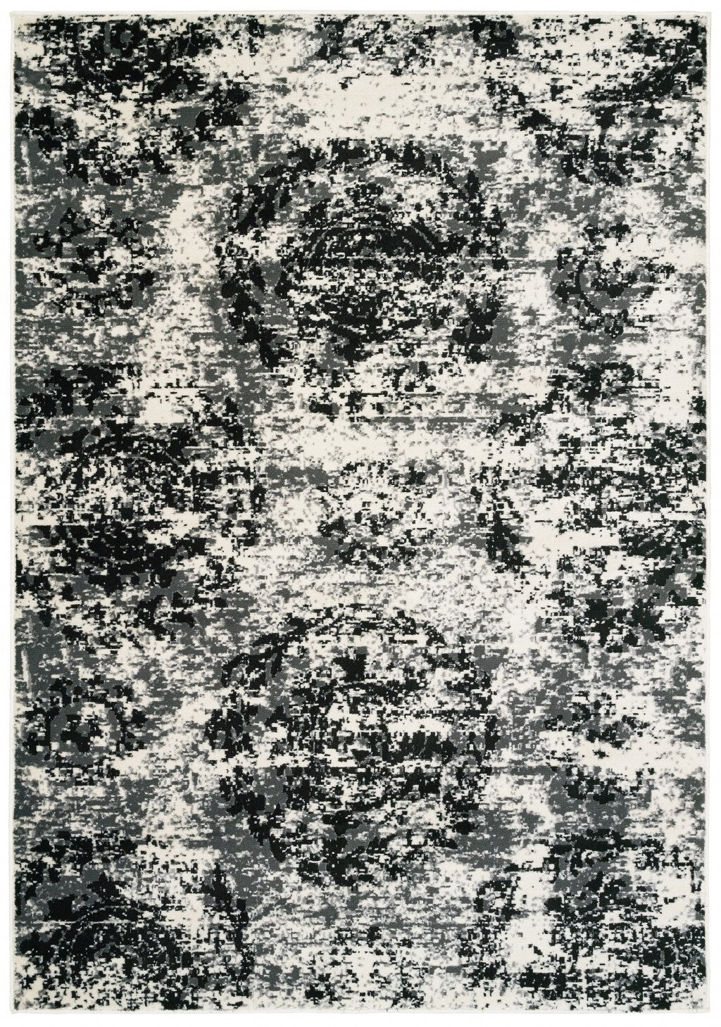 8' x 10' Modern Monochromatic Abstract Area Rug