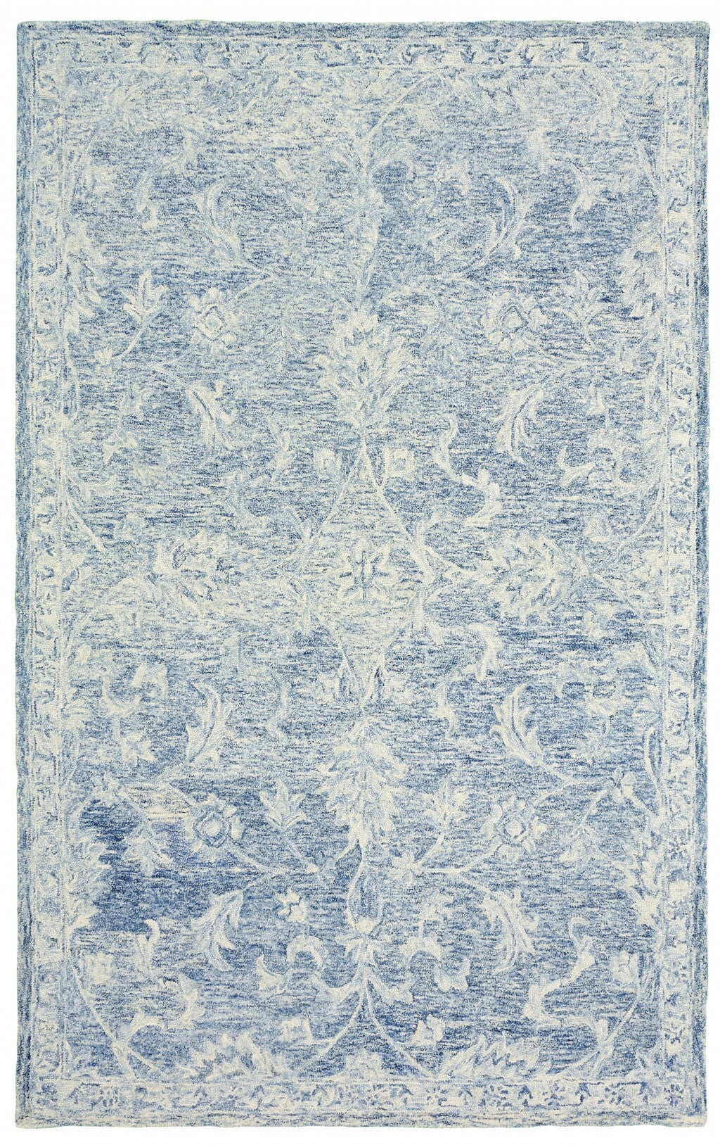 5' x 8' Blue and Ivory Interlacing Vines Area Rug