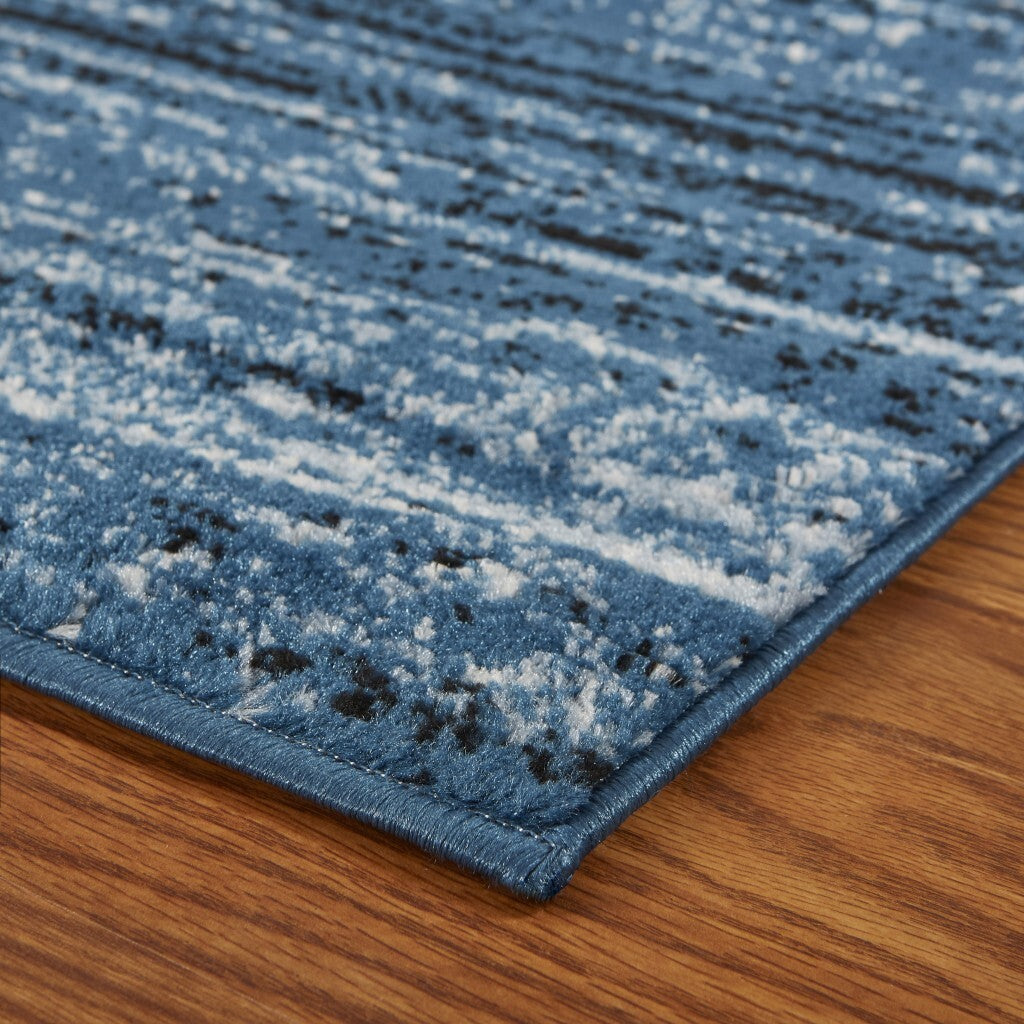 5' x 7' Blue Abstract Ocean Area Rug