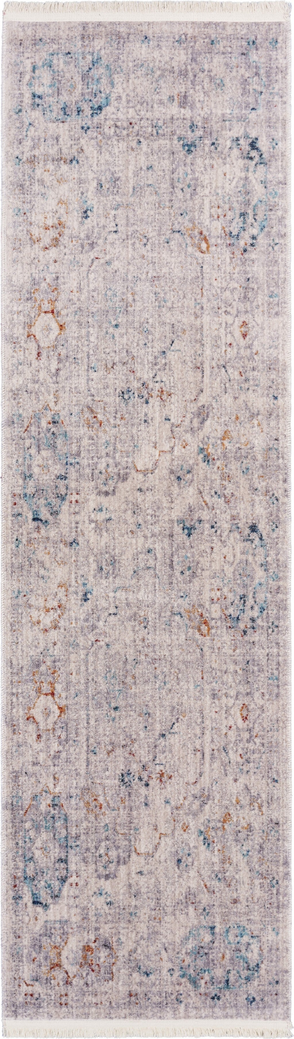 2' x 8' Gray Distressed Decorative Runner Rug