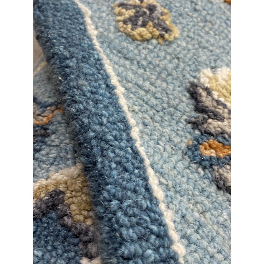 5' Round Blue Traditional Medallion Area Rug