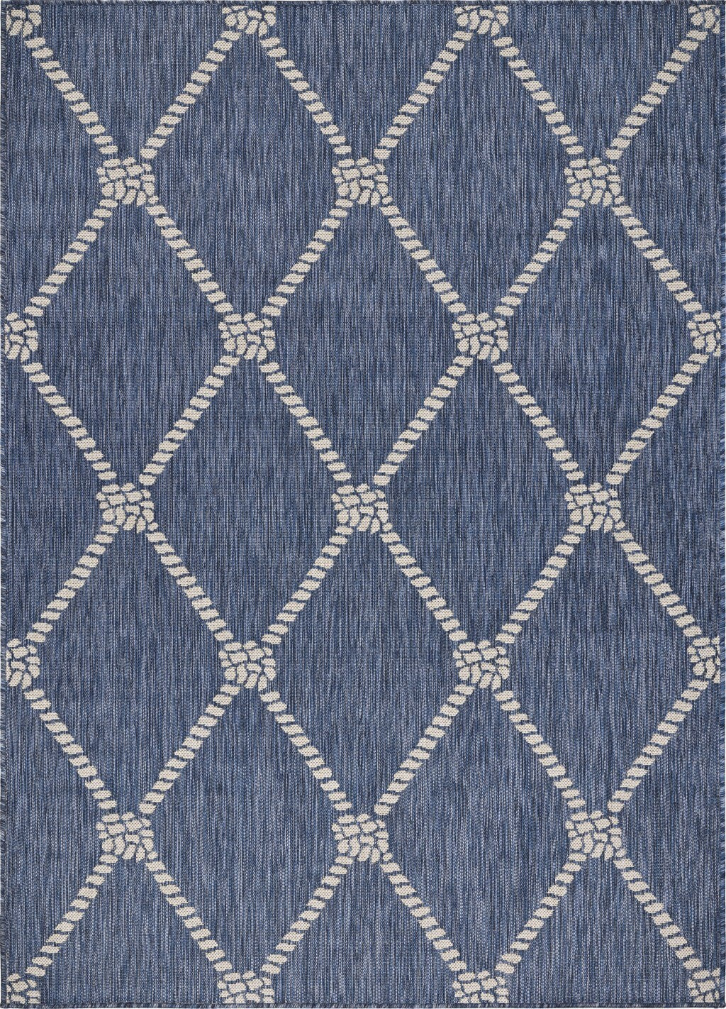 5' x 7' Navy Knot Indoor Outdoor Area Rug