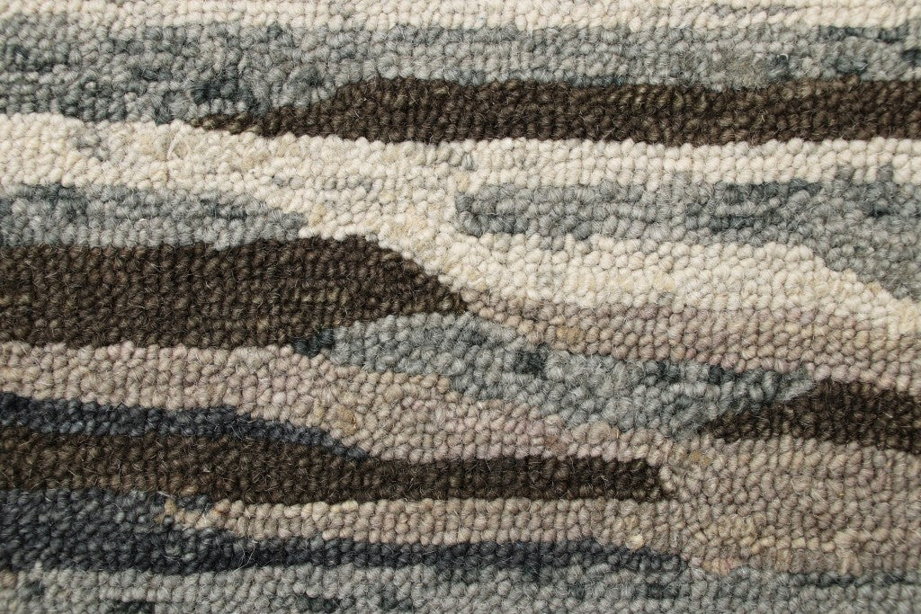 6' Round Brown and Gray Camouflage Area Rug