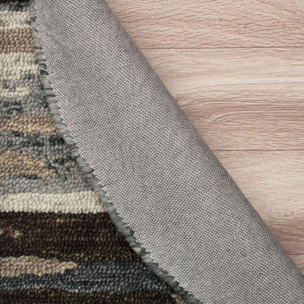 6' Round Brown and Gray Camouflage Area Rug