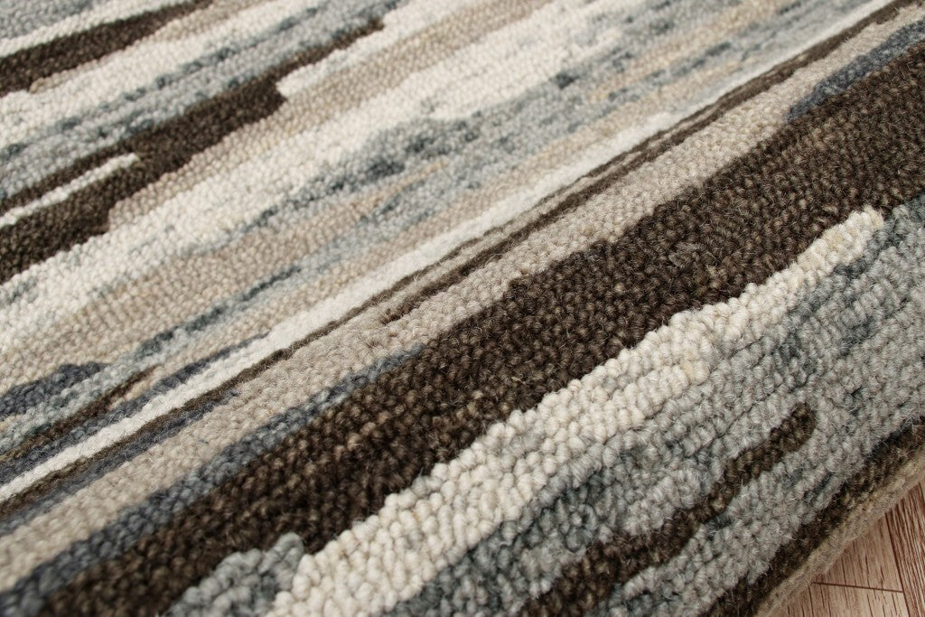 6' Round Brown and Gray Camouflage Area Rug