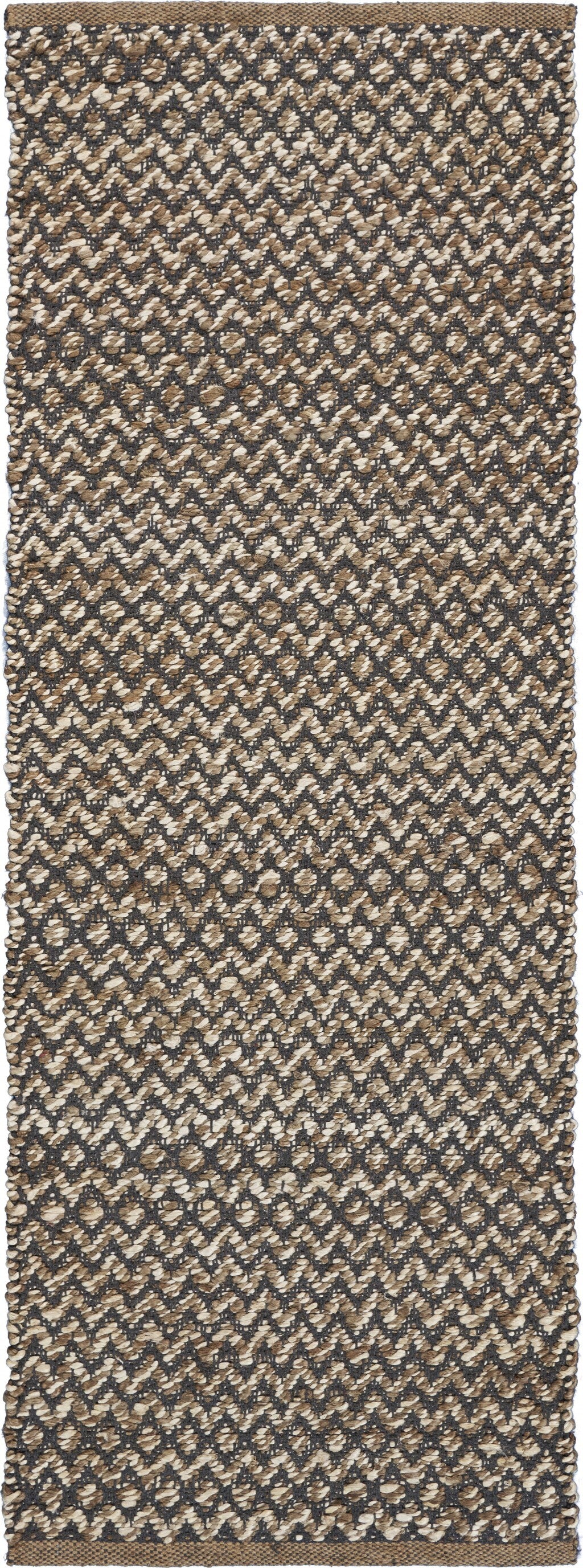 3' x 5' Gray Toned Chevron Patterned Runner Rug