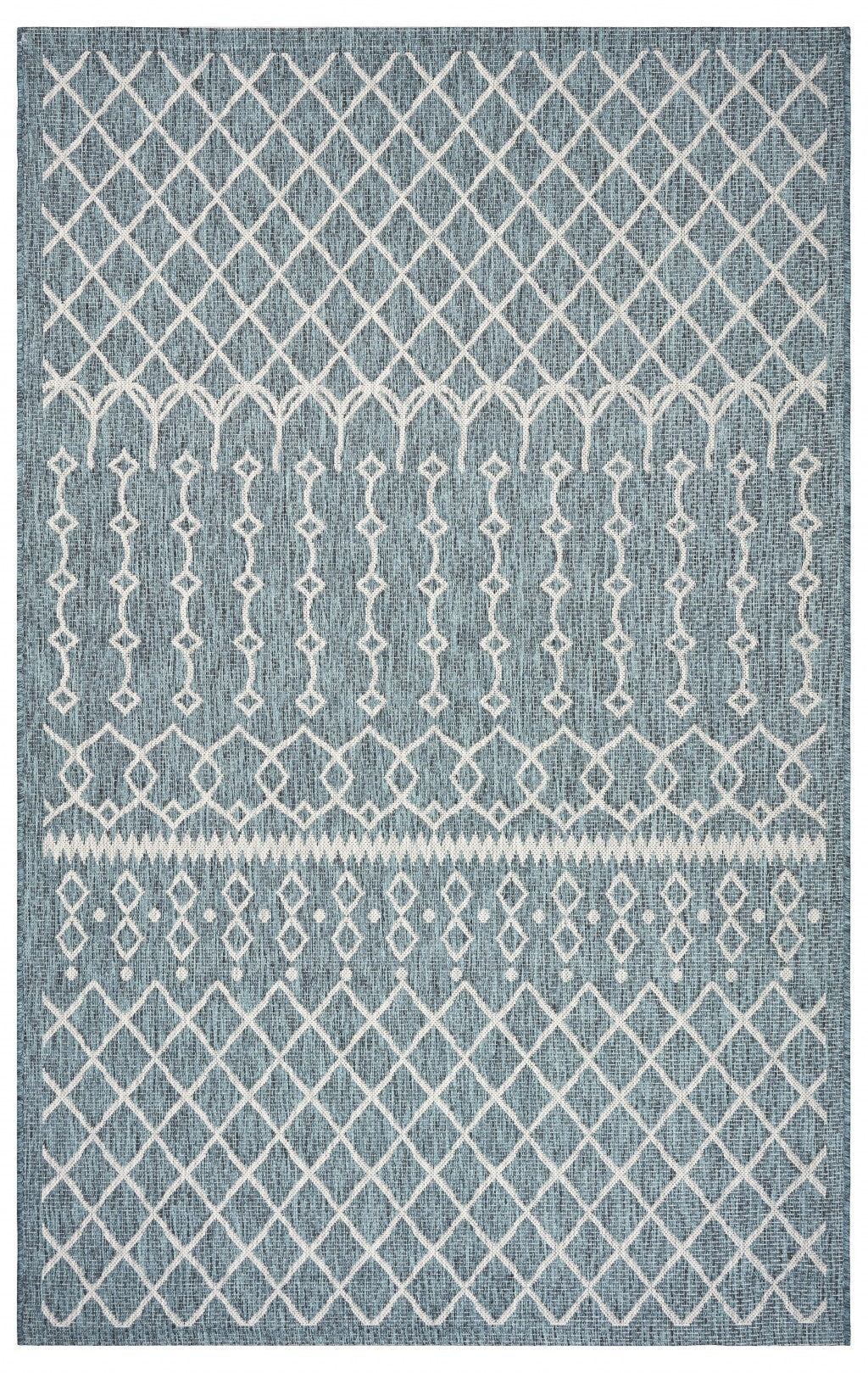 5' x 8' Blue Array Indoor Outdoor Area Rug