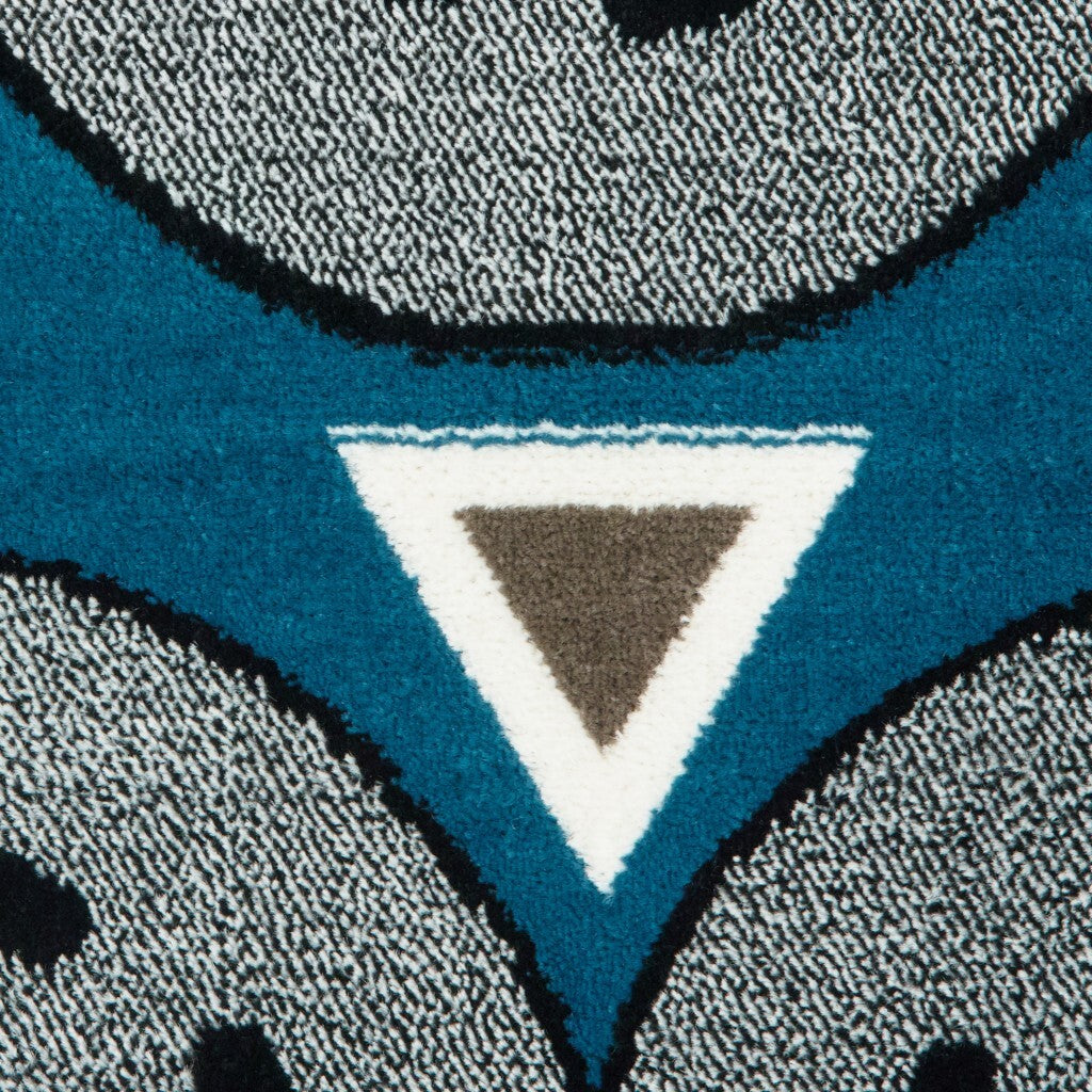 5' x 7' Navy Imaginative Racetrack Area Rug