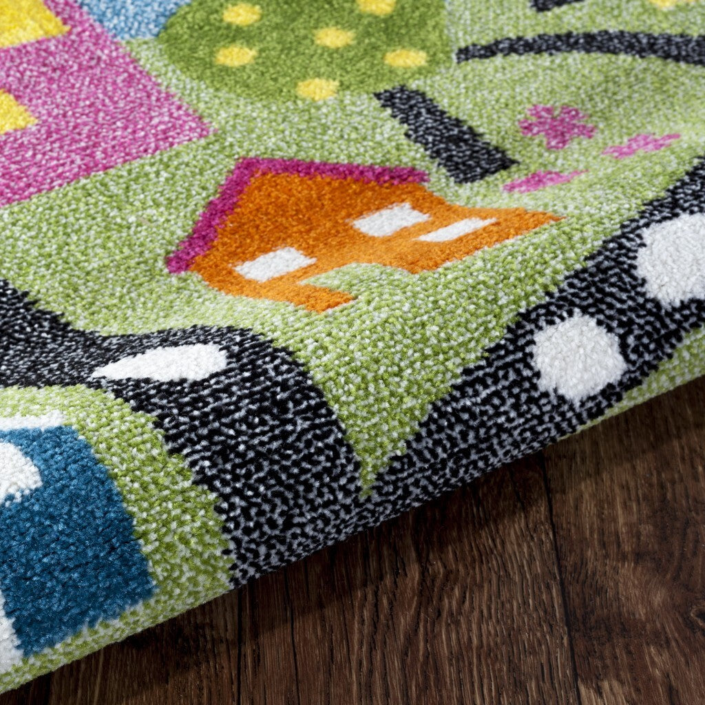 5' x 7' Green Palace Roadway Area Rug