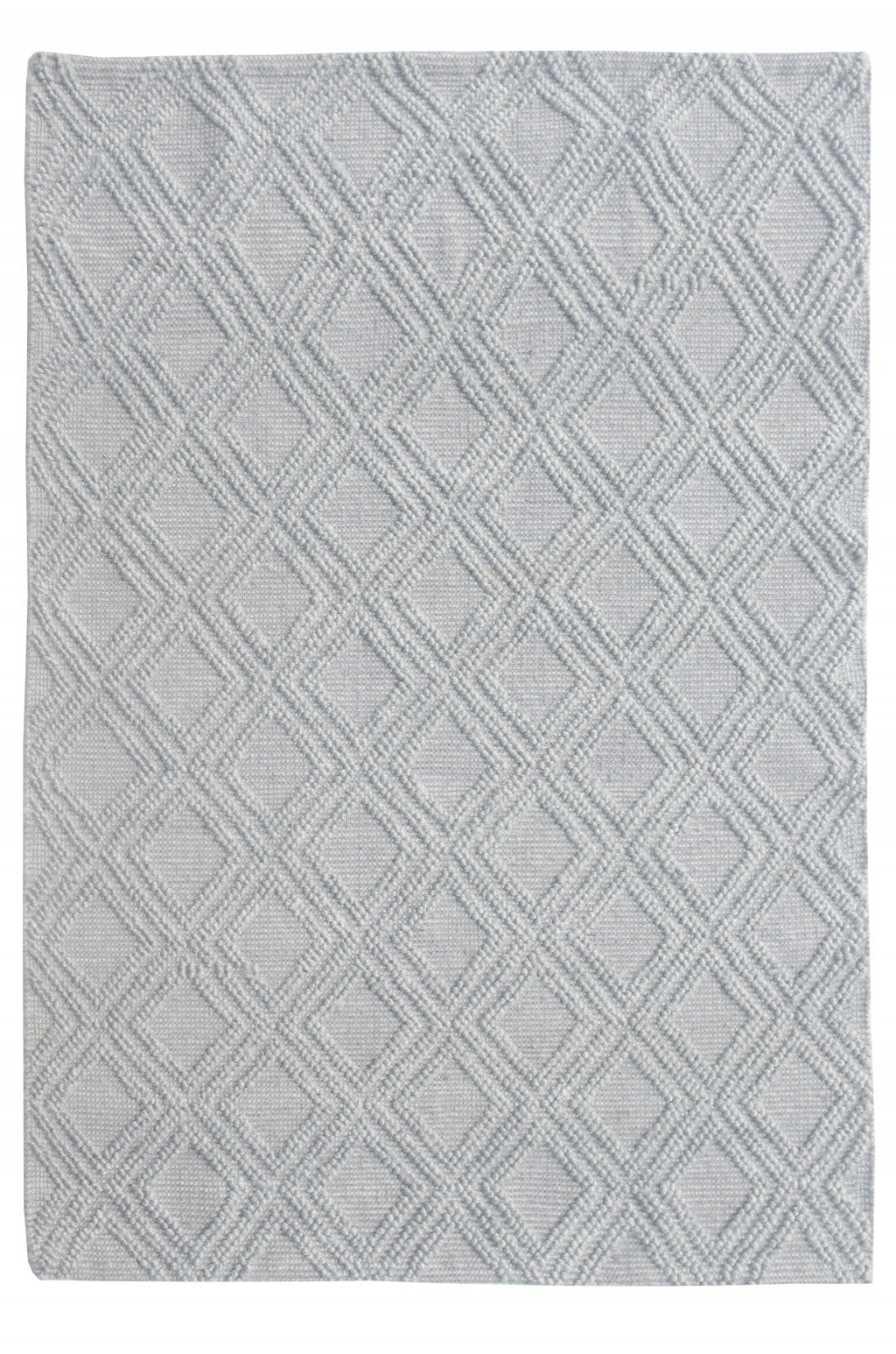 5' x 7' Gray Diamond Lattice Modern Area Rug