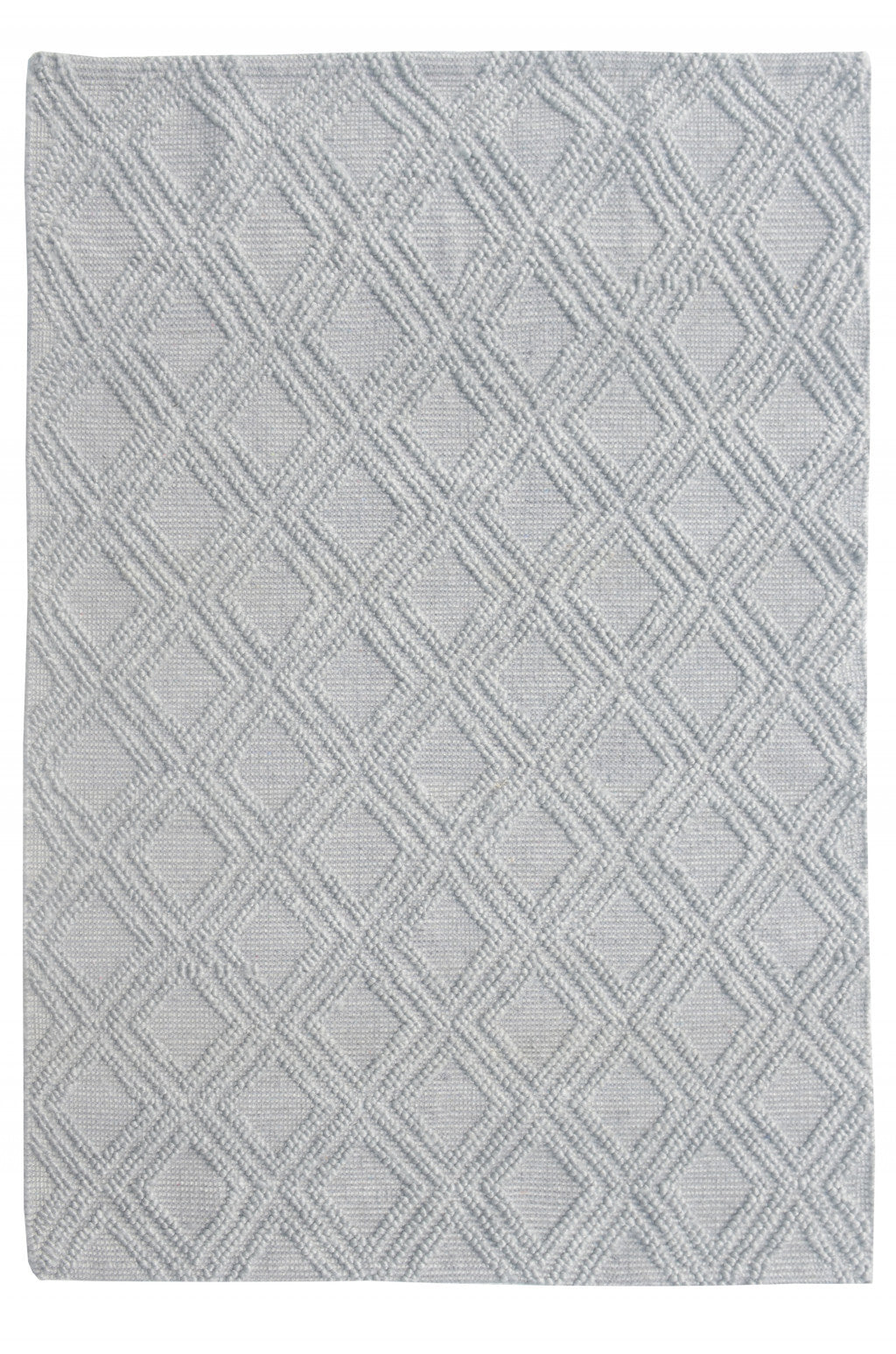 5' x 7' Gray Diamond Lattice Modern Area Rug
