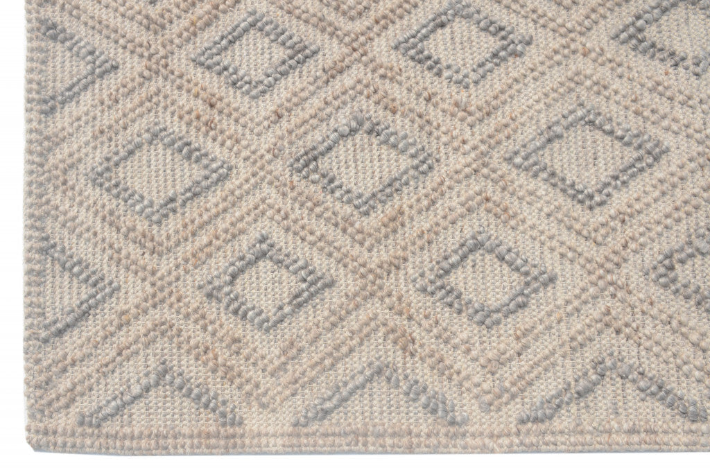 6' x 9' Tan Gray Diamond Lattice Modern Area Rug