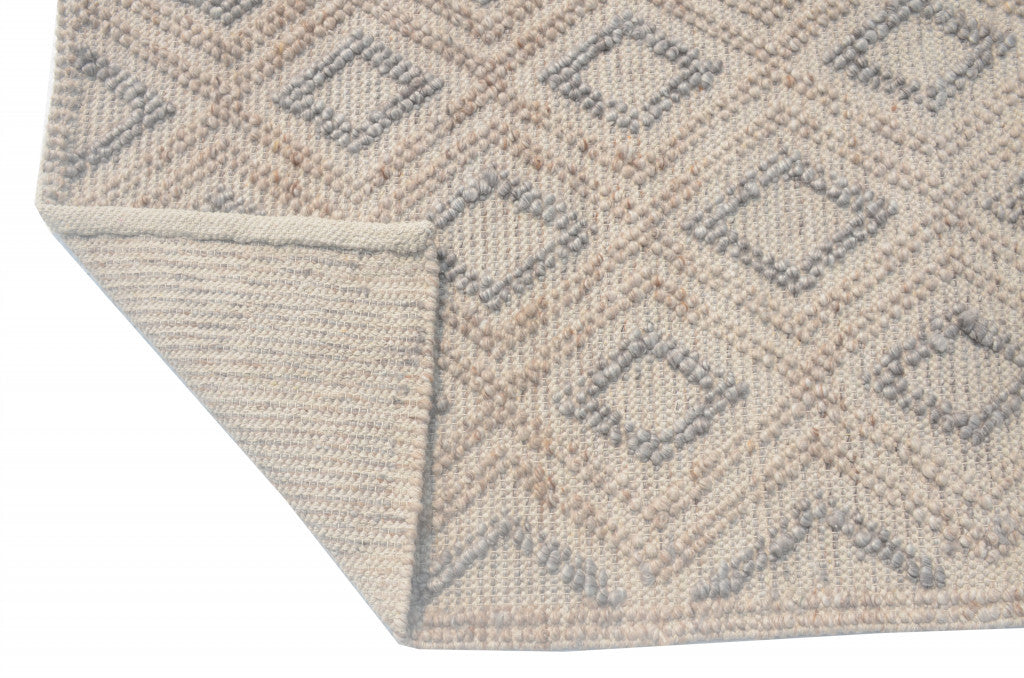 6' x 9' Tan Gray Diamond Lattice Modern Area Rug