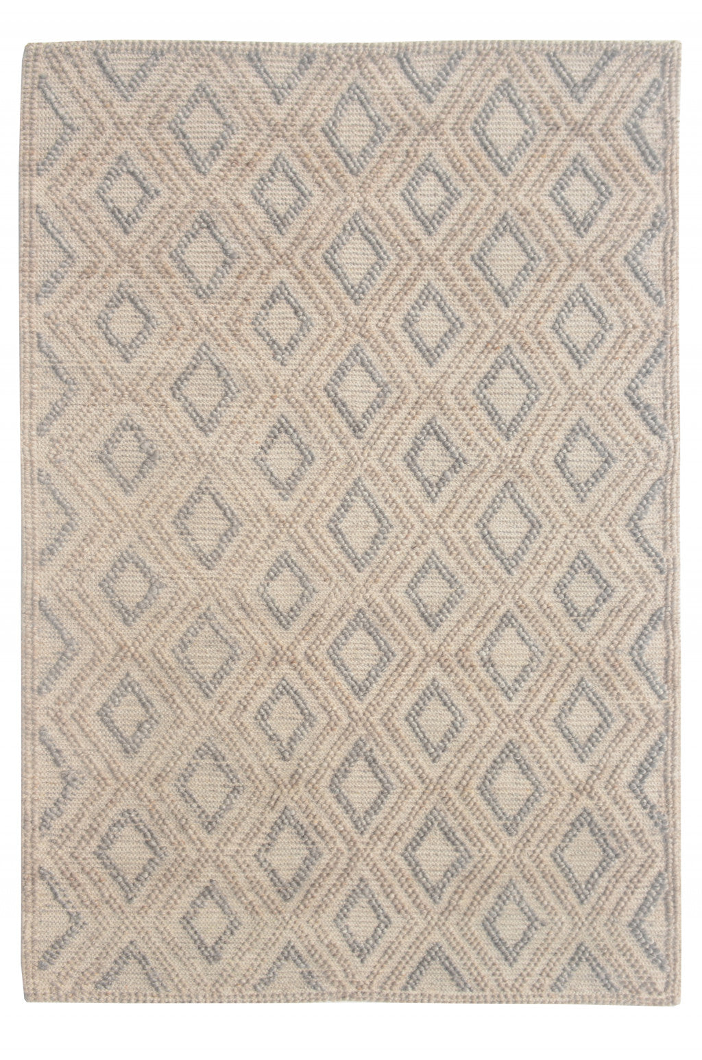 8' x 11' Tan Gray Diamond Lattice Modern Area Rug