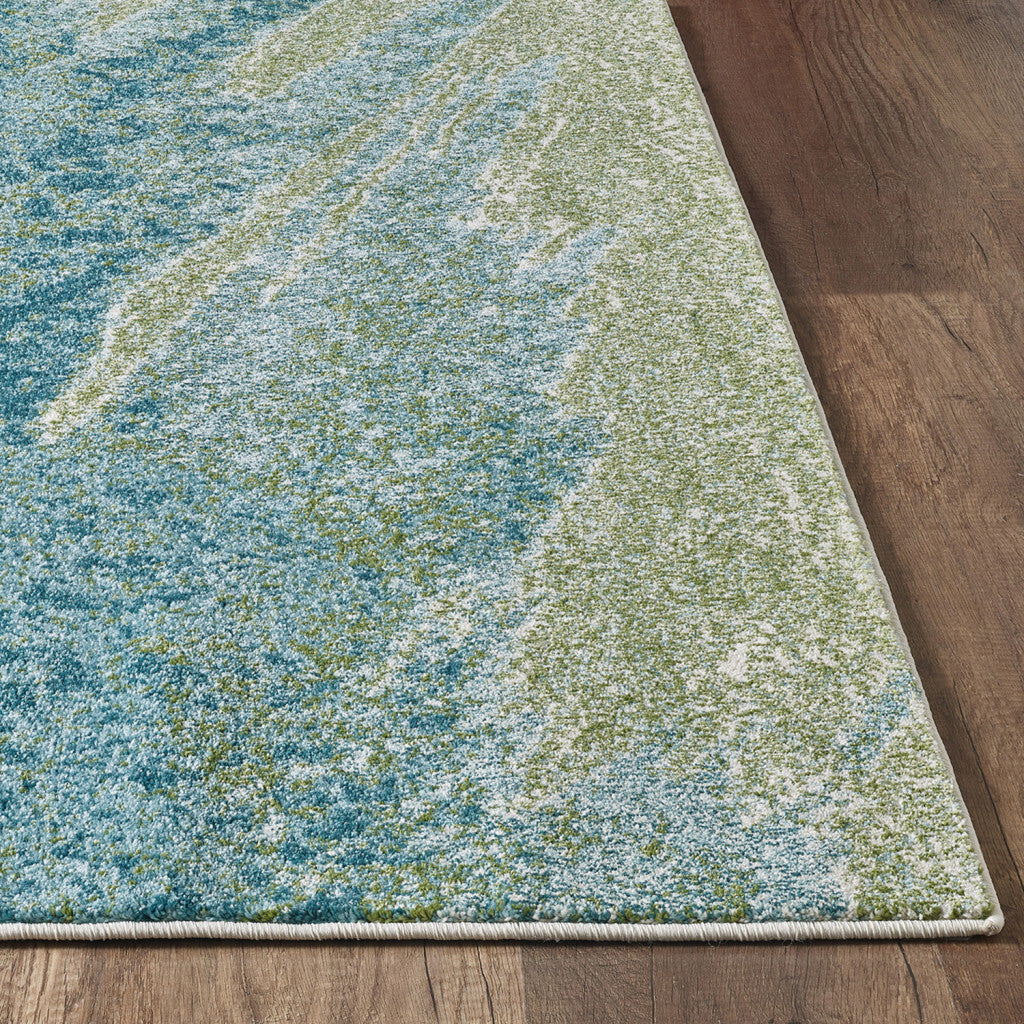5' x 8' Blue Sage Impressionistic Ocean Area Rug