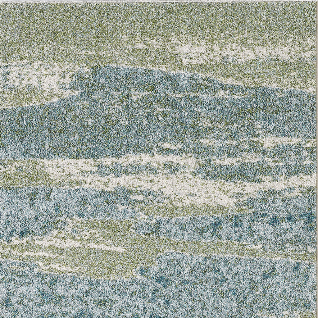 5' x 8' Blue Sage Impressionistic Ocean Area Rug