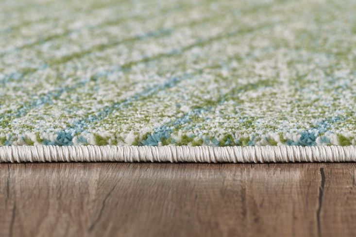 7' x 10' Blue Beige Abstract Waves Modern Area Rug