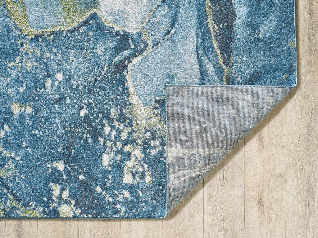 5' x 8' Blue Sage Abstract Stone Modern Area Rug