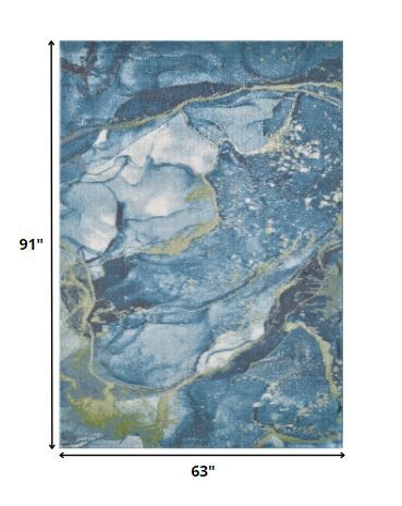 5' x 8' Blue Sage Abstract Stone Modern Area Rug