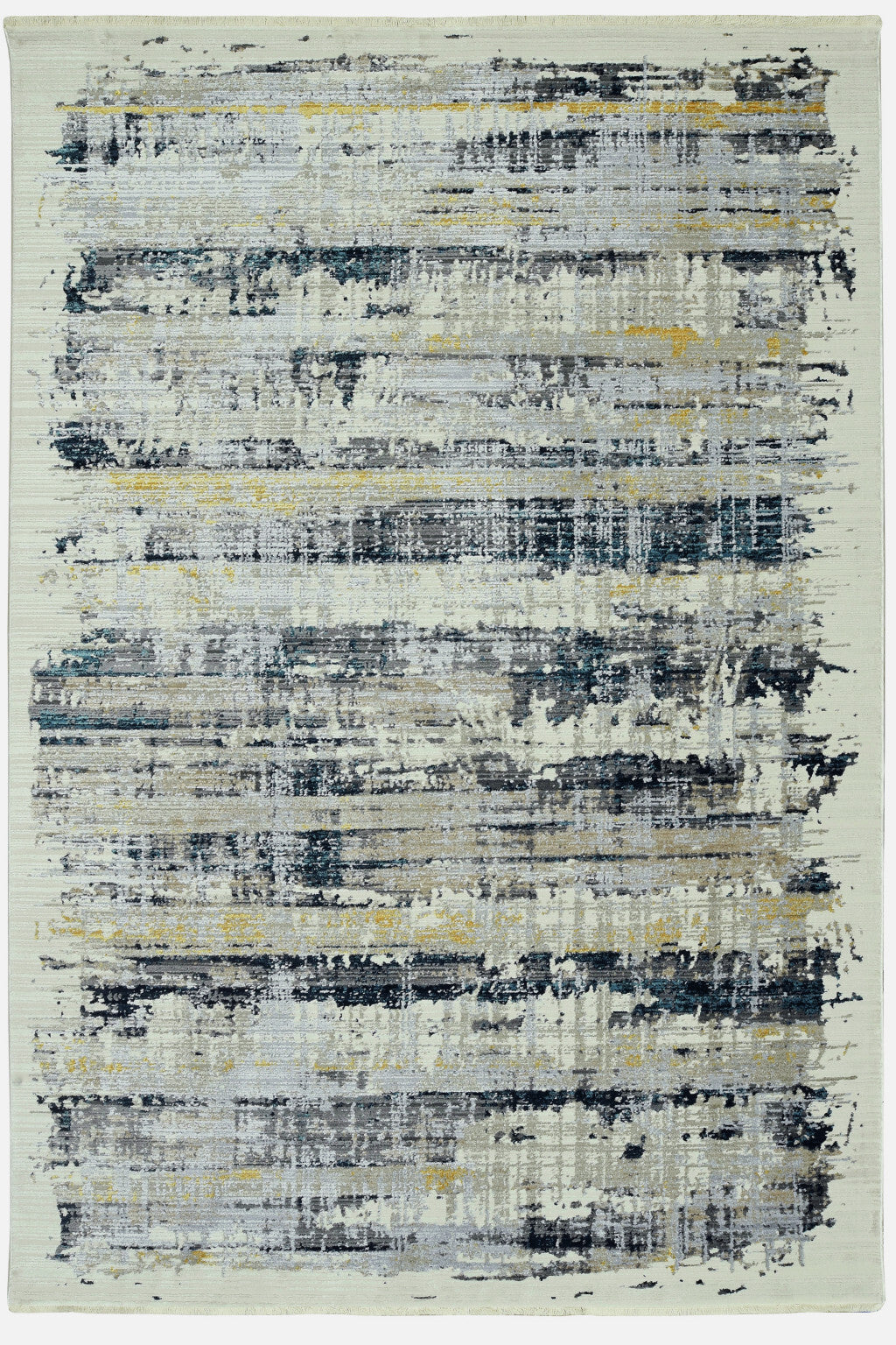 5' x 8' Blue White Distressed Traditional Area Rug