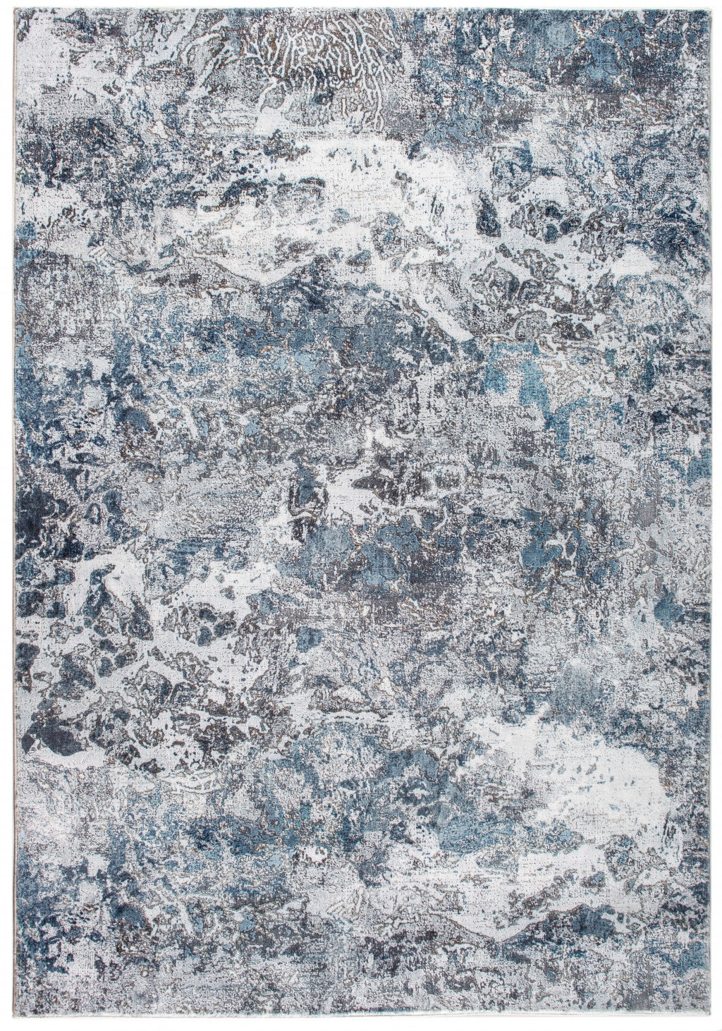 5' x 8' Gray Blue Abstract Galaxy Area Rug