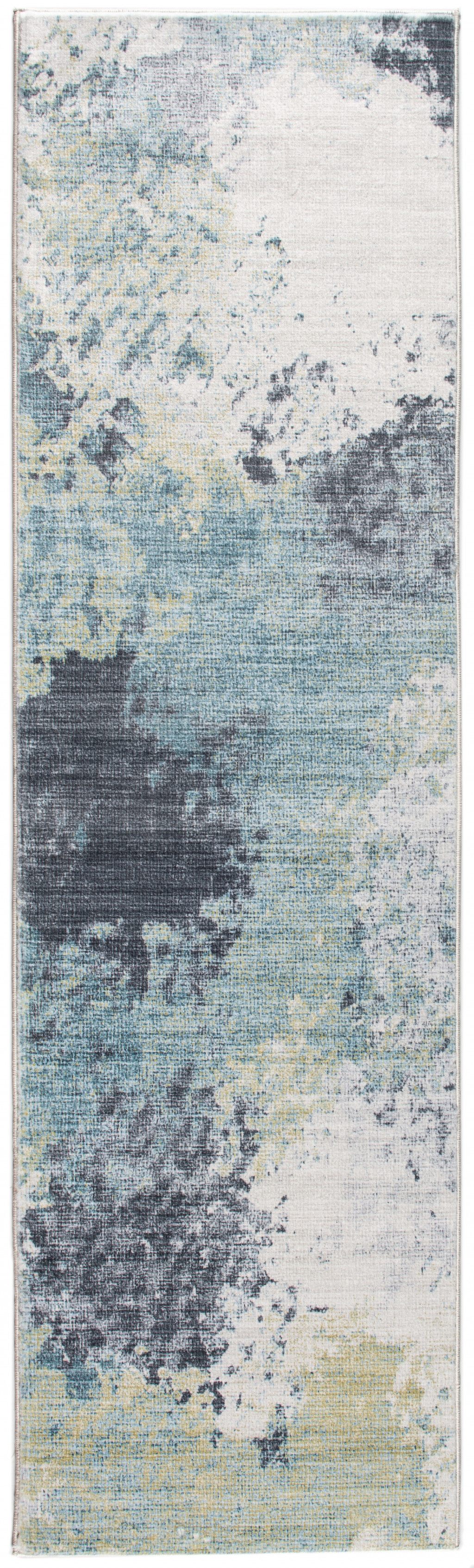 6' x 9' Blue Yellow Abstract Sky Area Rug