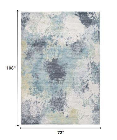 6' x 9' Blue Yellow Abstract Sky Area Rug