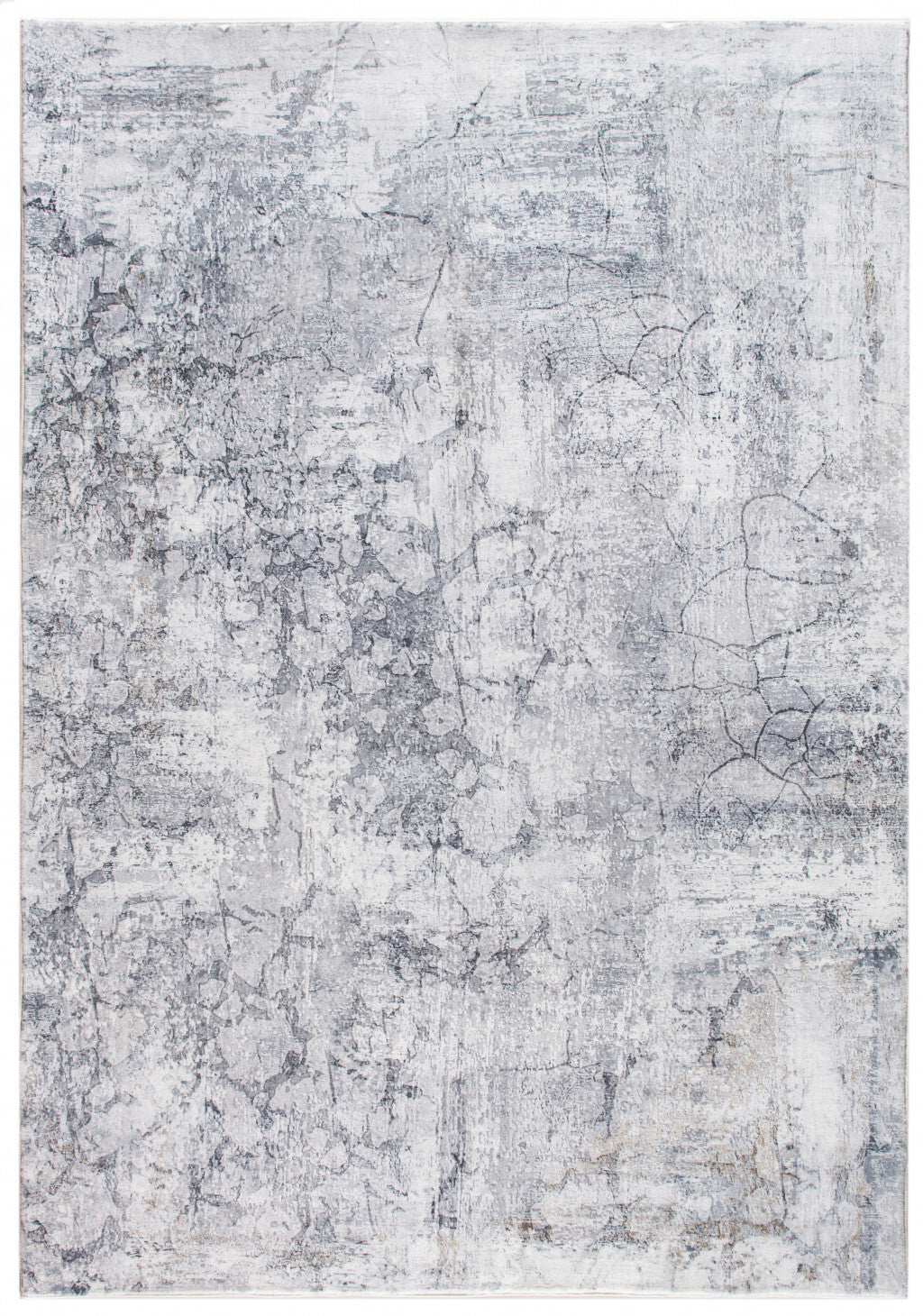 2' x 7' Gray Distressed Marble Runner Rug