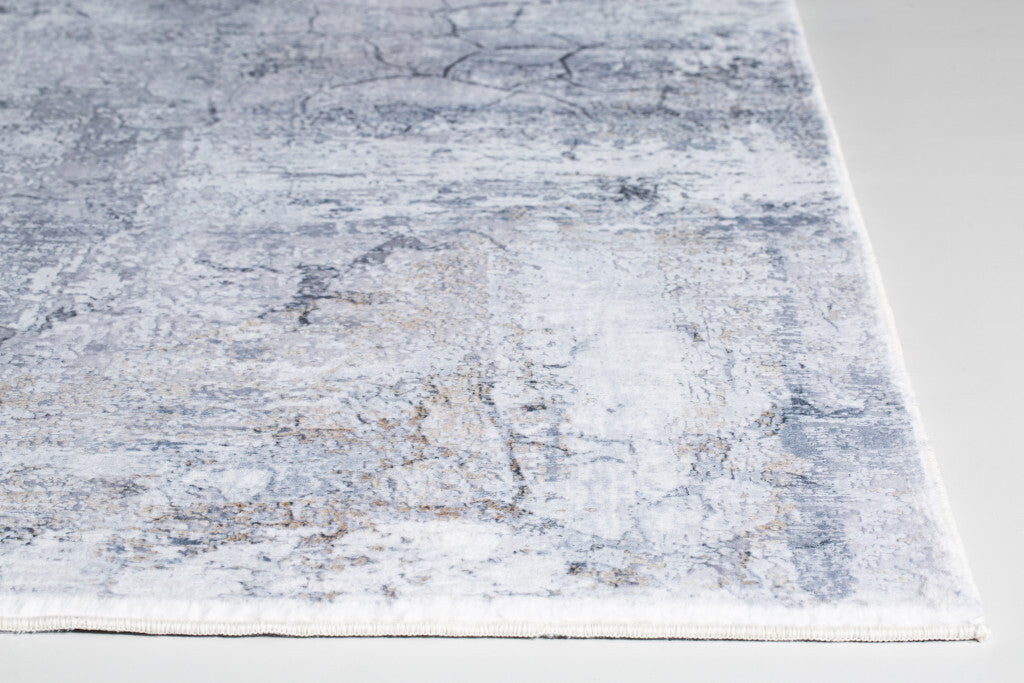 6' x 9' Gray Distressed Marble Area Rug