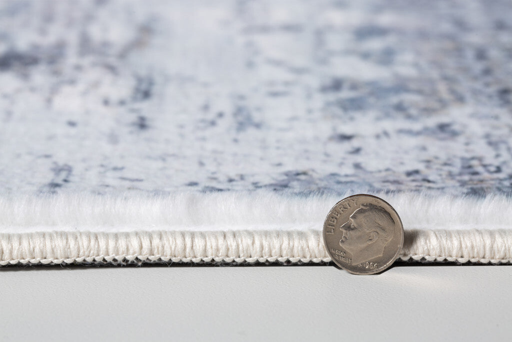 6' x 9' Gray Distressed Marble Area Rug