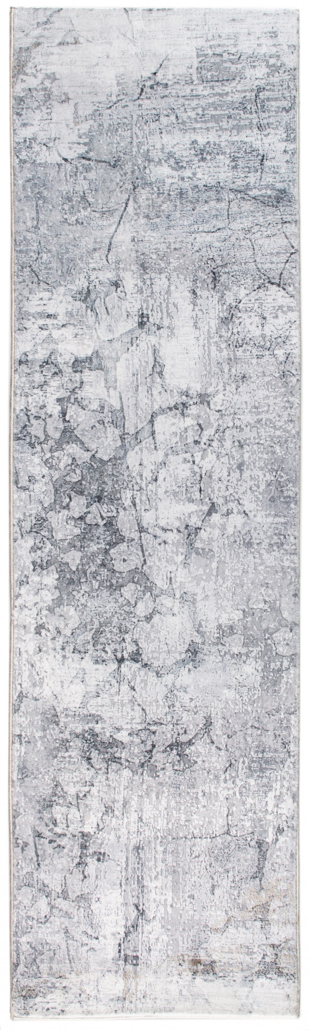 6' x 9' Gray Distressed Marble Area Rug