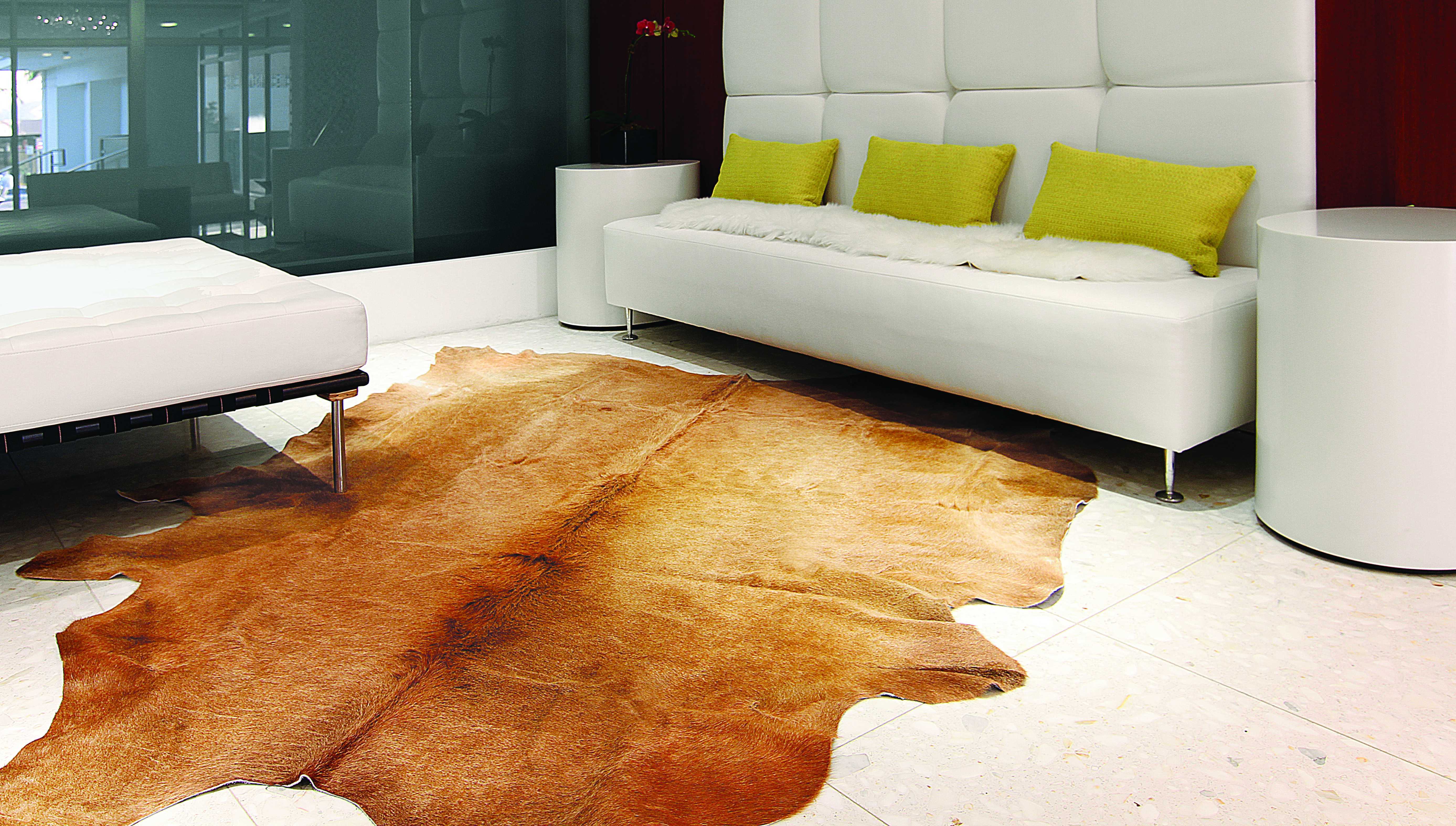 6' X 7' Golden Honey Exotic Cowhide Area Rug