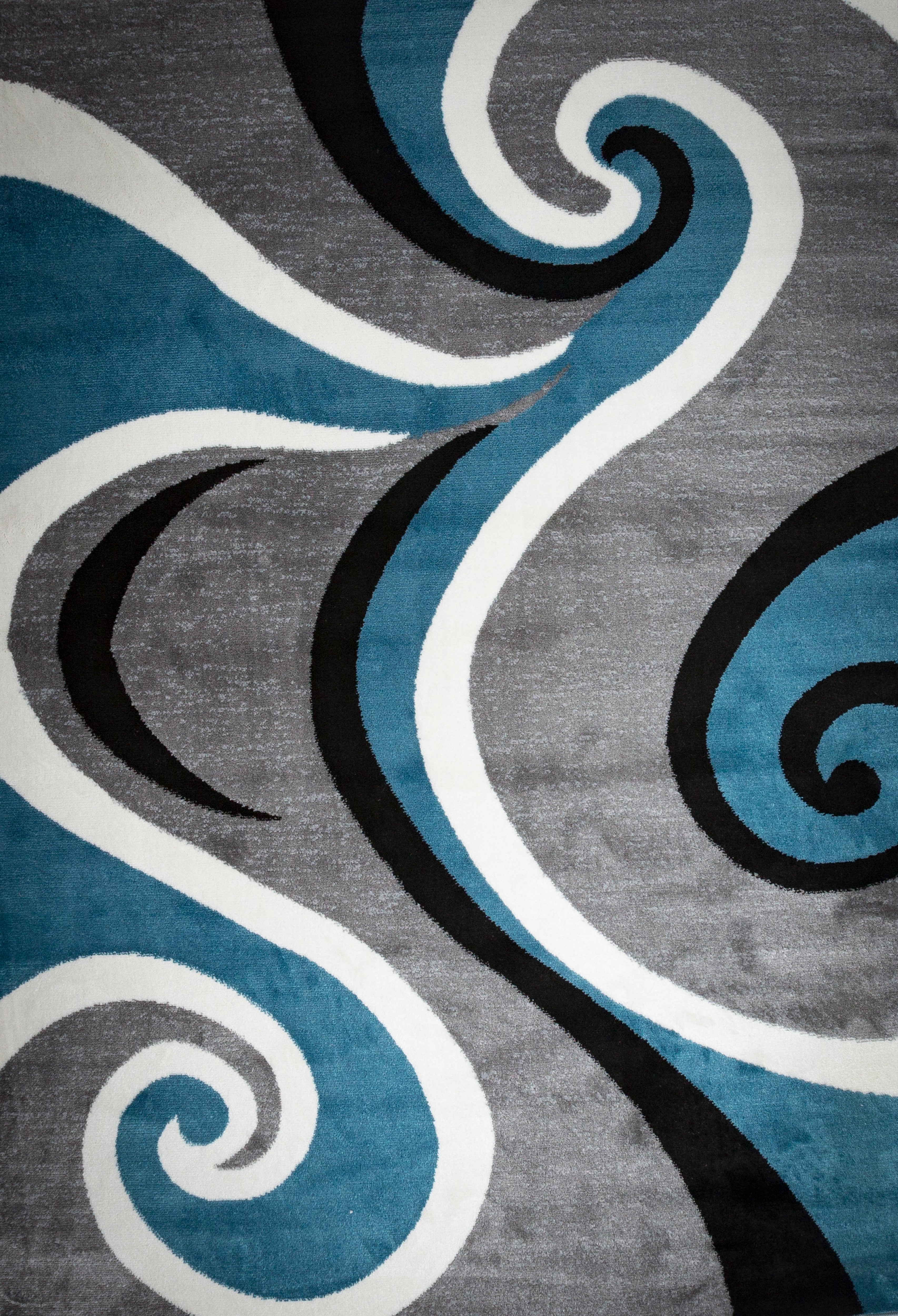 Blacksmith Swish Blue/Gray Area Rug 5 ft. by 7 ft.