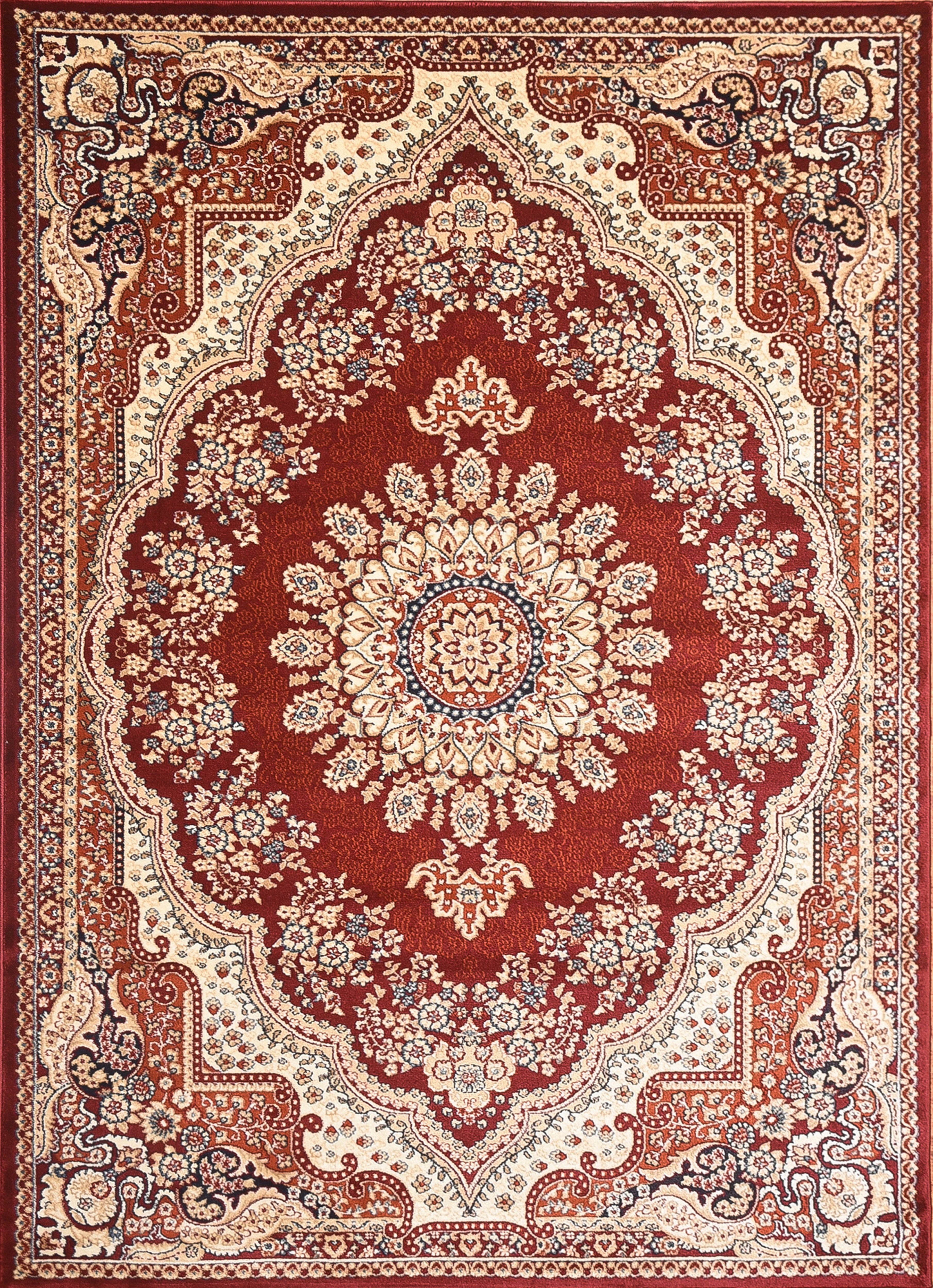 Msrugs Traditional Oriental Medallion Red Beige Area Rug Persian Style Rug 1100