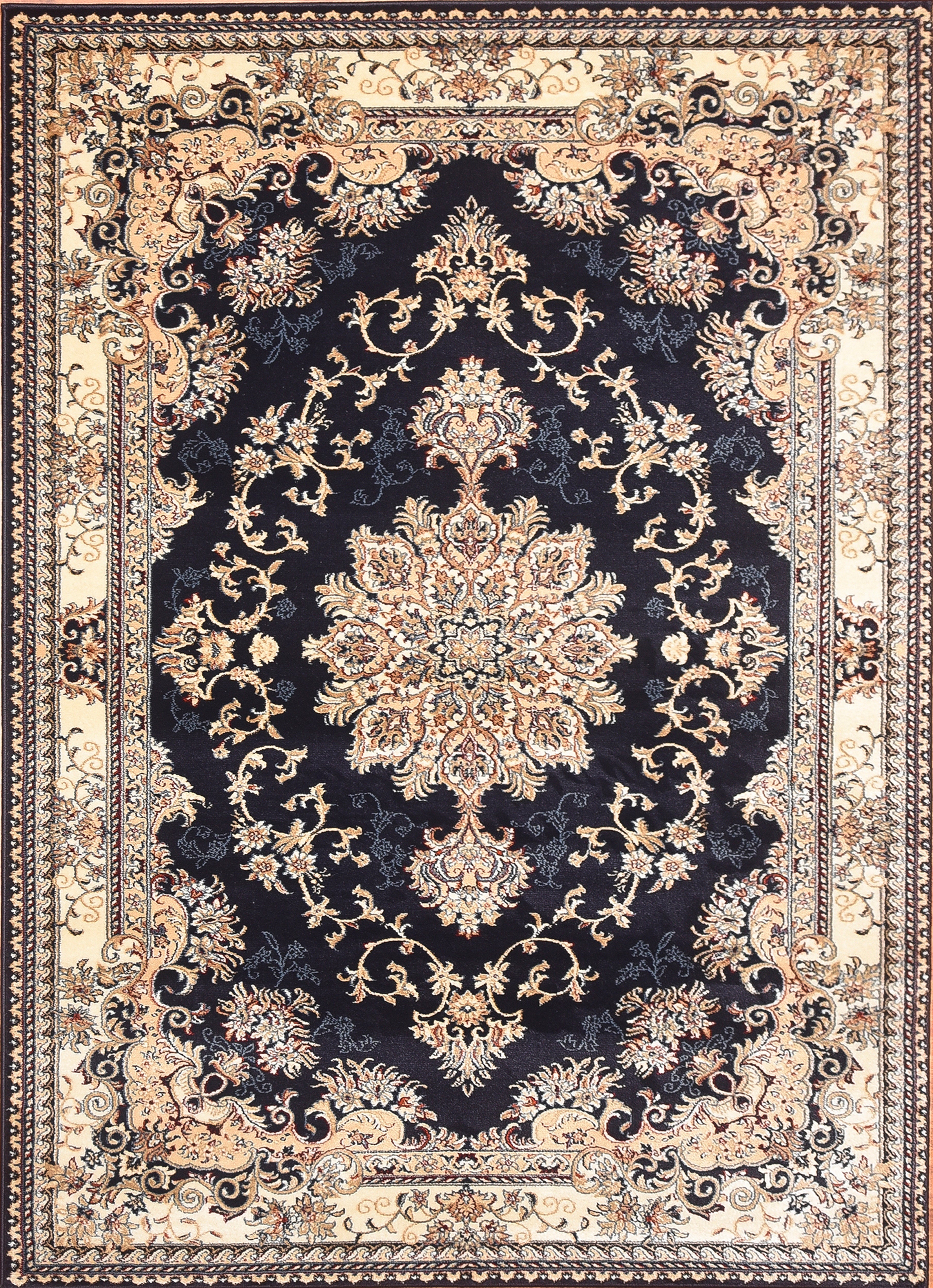 Msrugs Traditional Oriental Medallion Navy Beige Area Rug Persian Style Rug 300