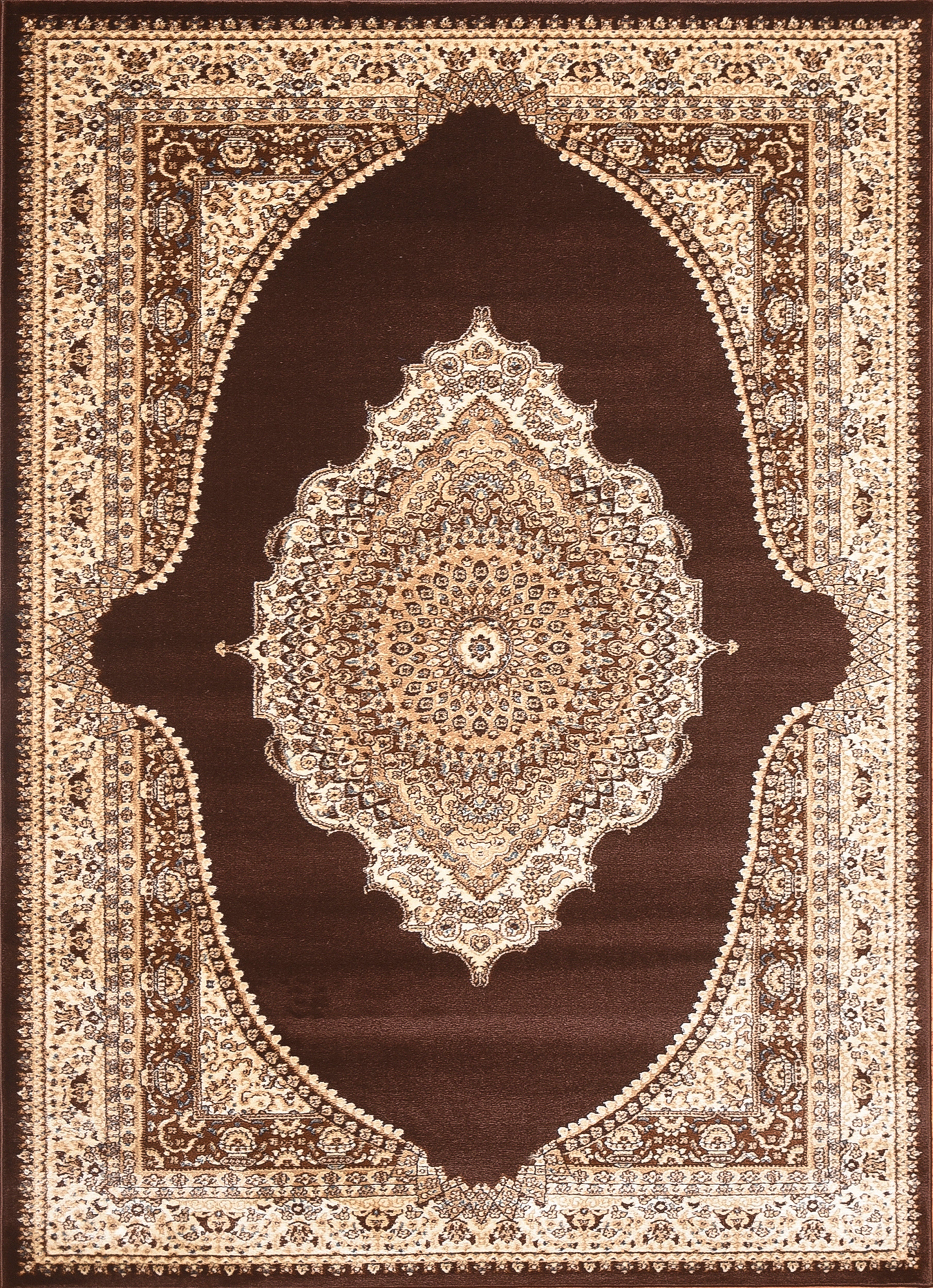 Msrugs Traditional Oriental Medallion Brown Beige Area Rug Persian Style Rug 550