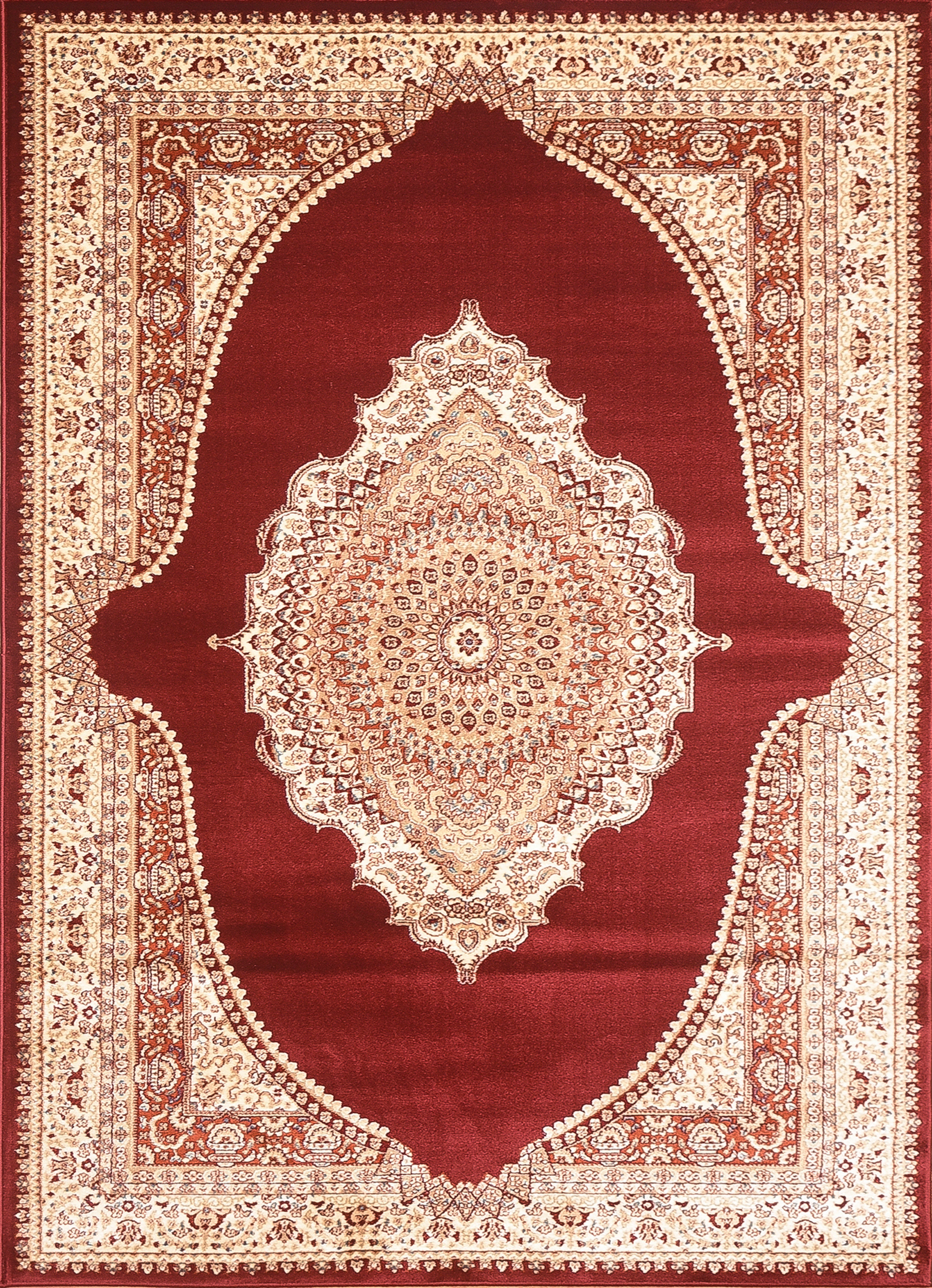 Msrugs Traditional Oriental Medallion Red Beige Area Rug Persian Style Rug 650