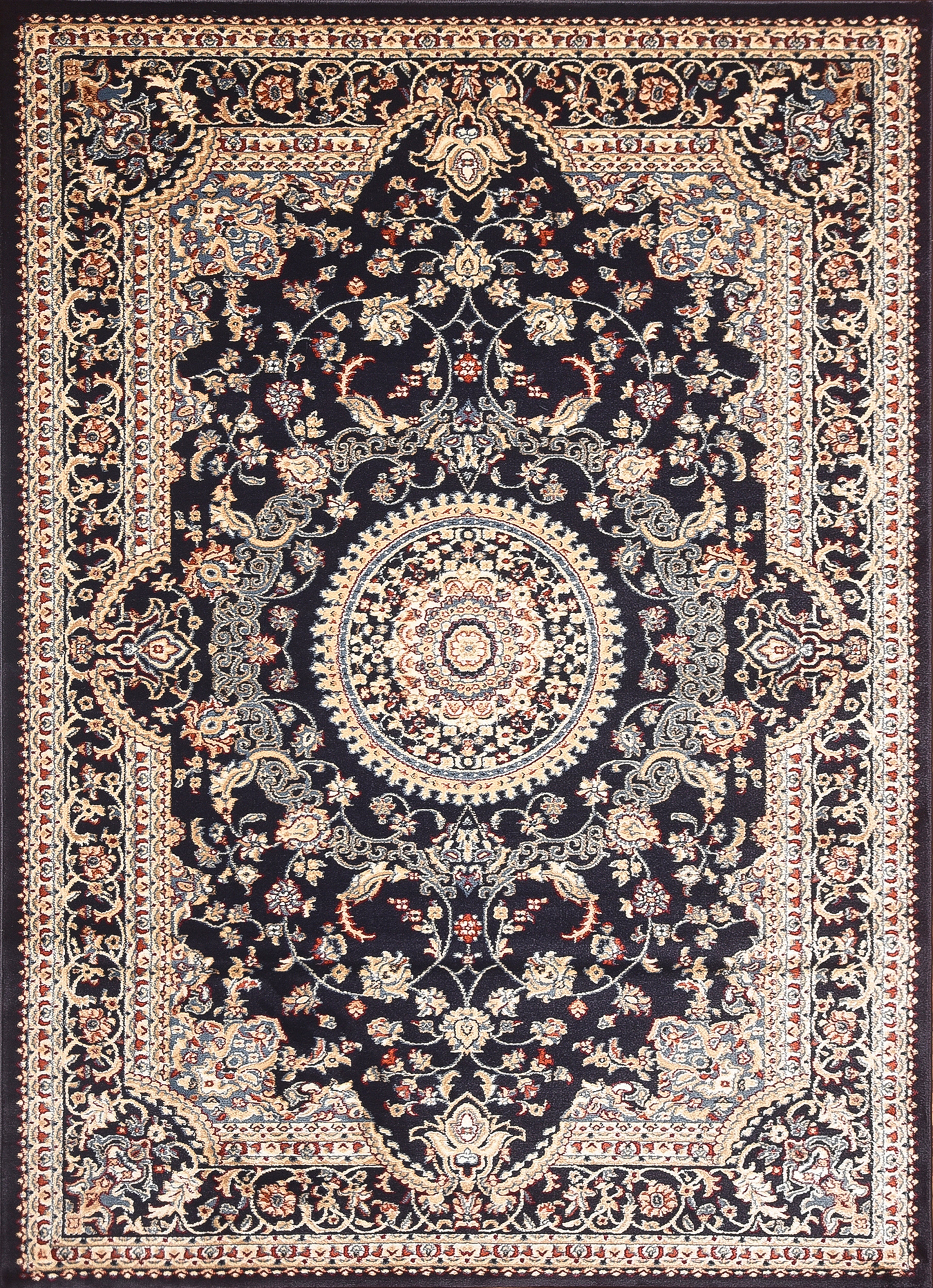 Msrugs Traditional Oriental Medallion Navy Beige Area Rug Persian Style Rug 900