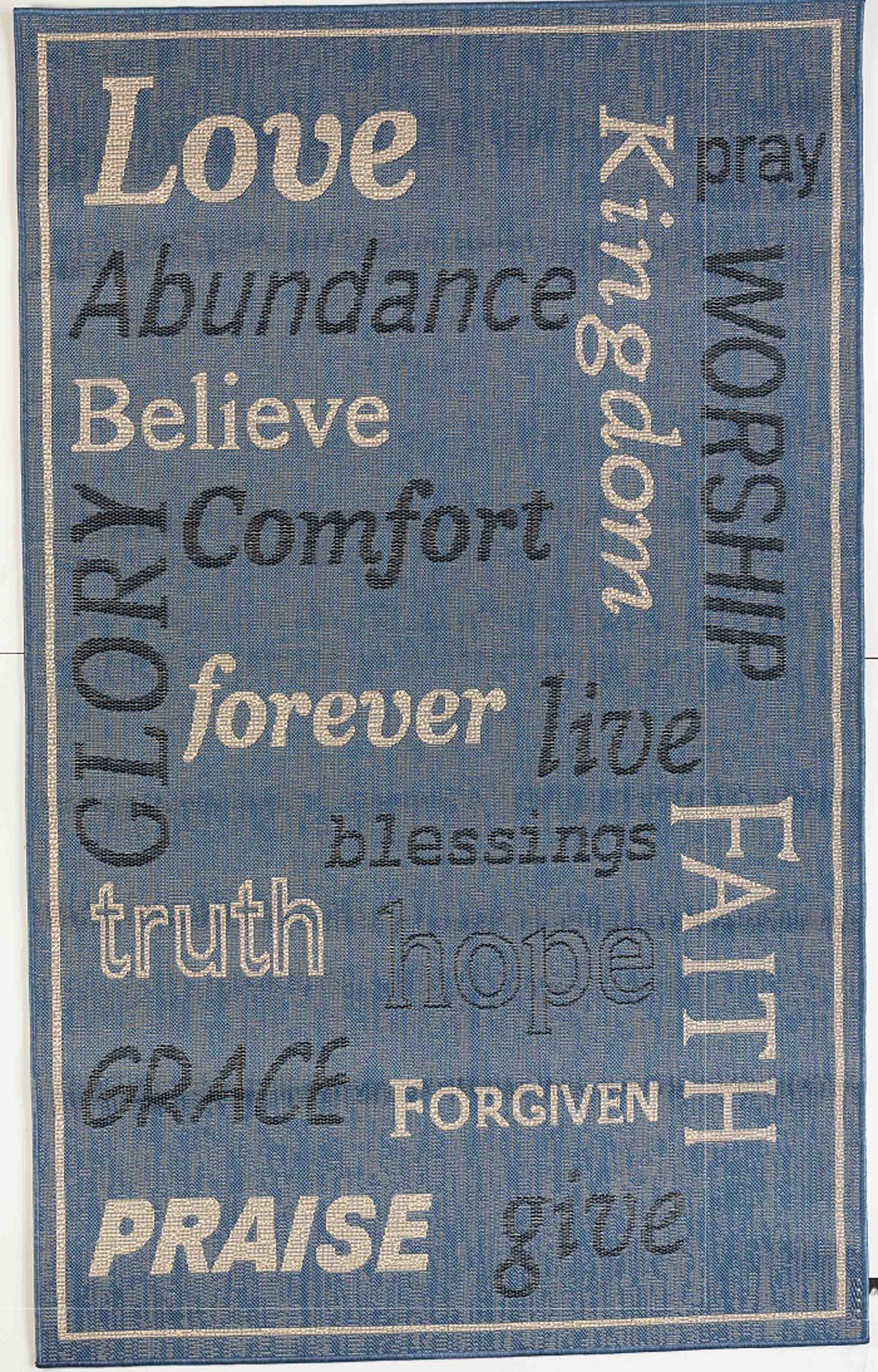 Love Forever Indoor/Outdoor Blue Rug