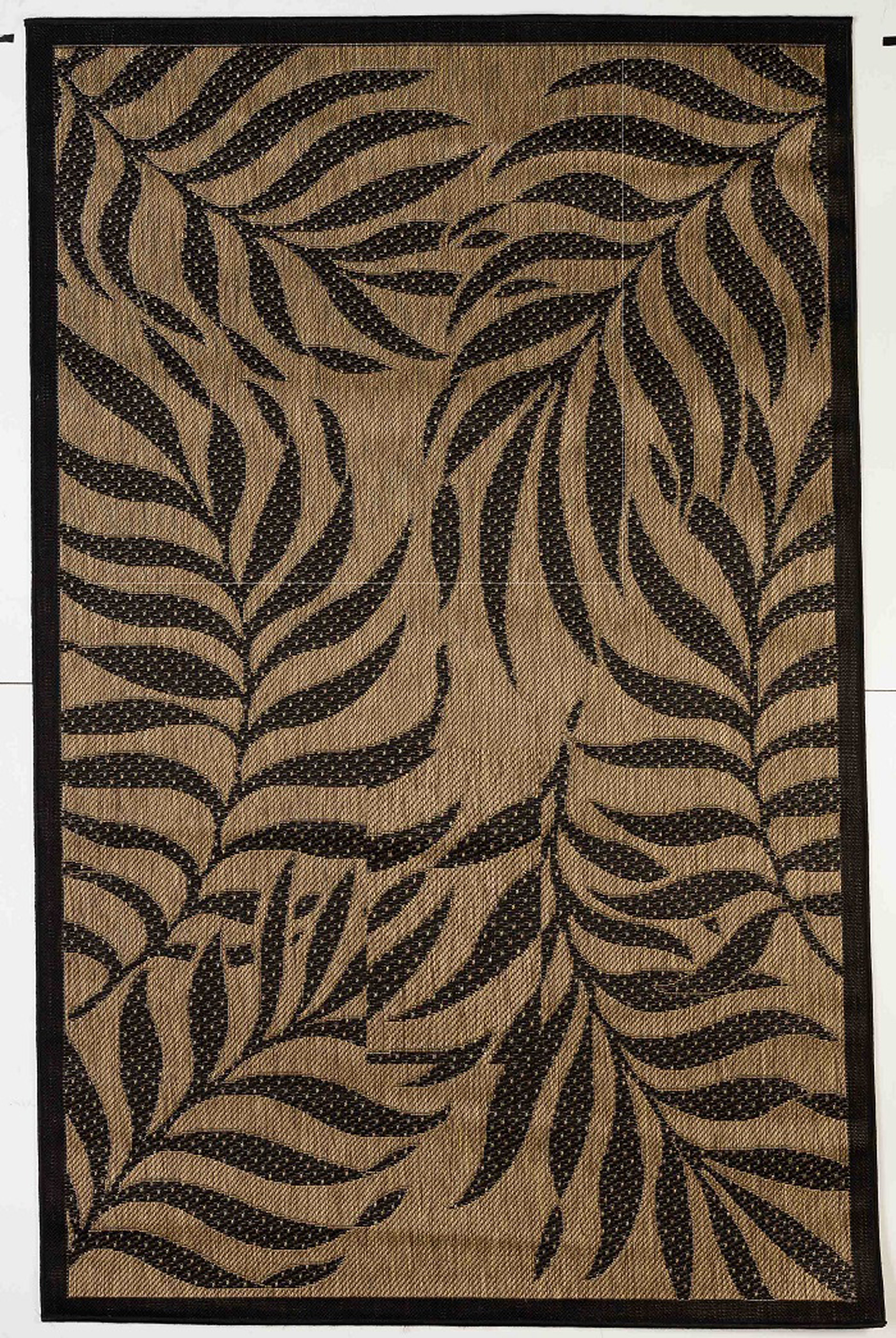 Botanical Indoor/Outdoor Black Rug