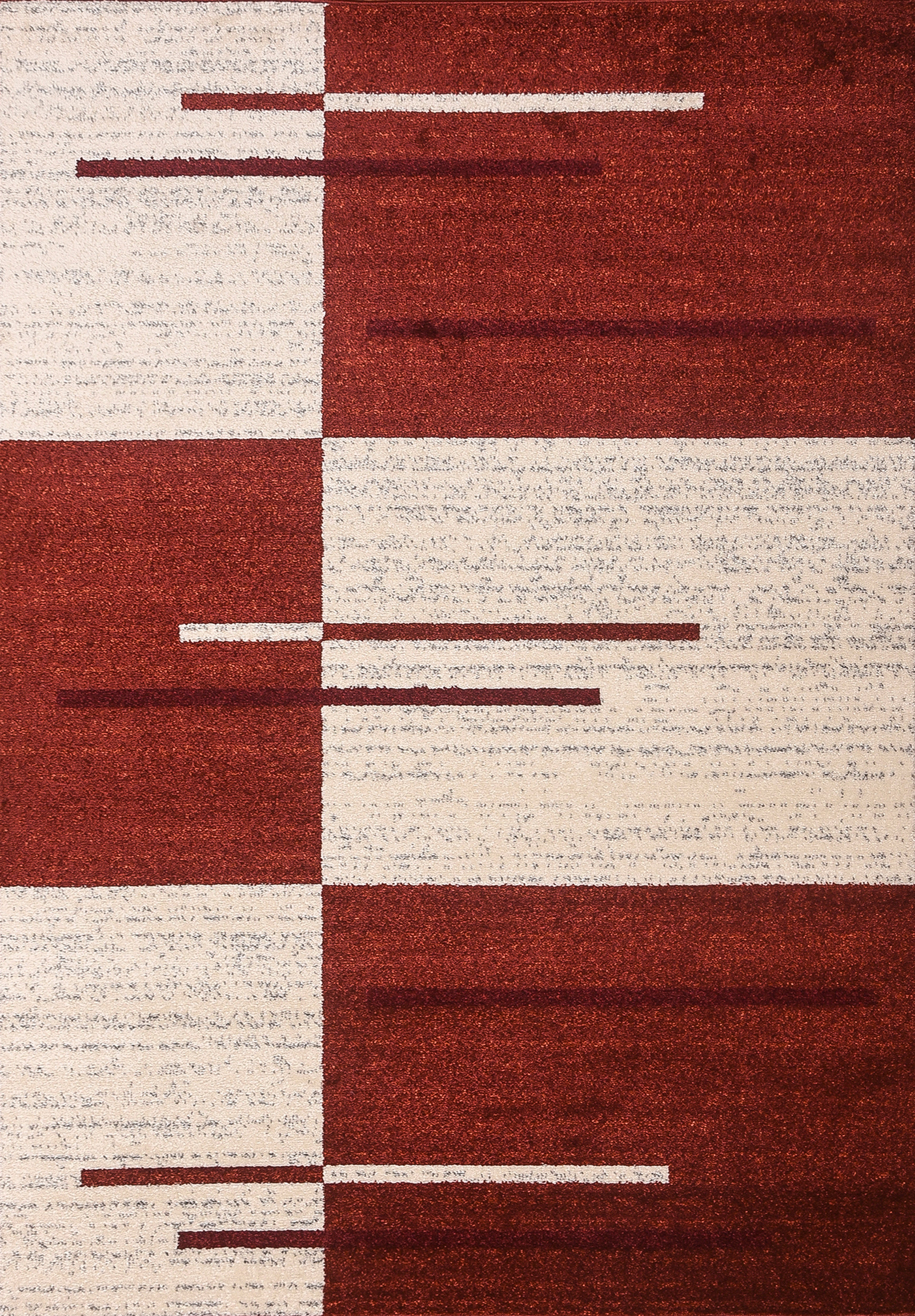 Piano String Red Beige Area Rug 3 ft. by 5 ft.