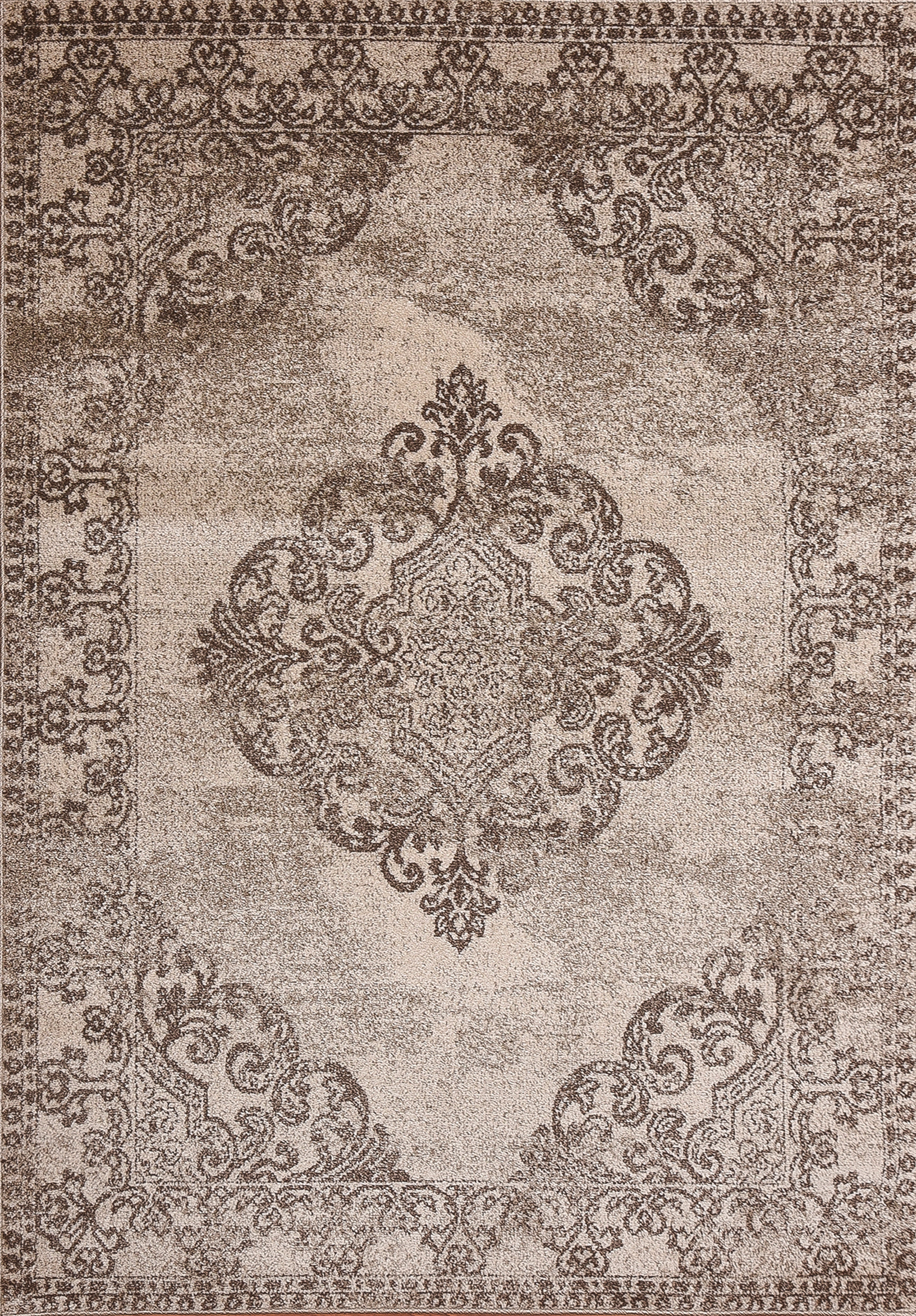 Hena Glory Brown Beige Area Rug 5 ft. by 7 ft.