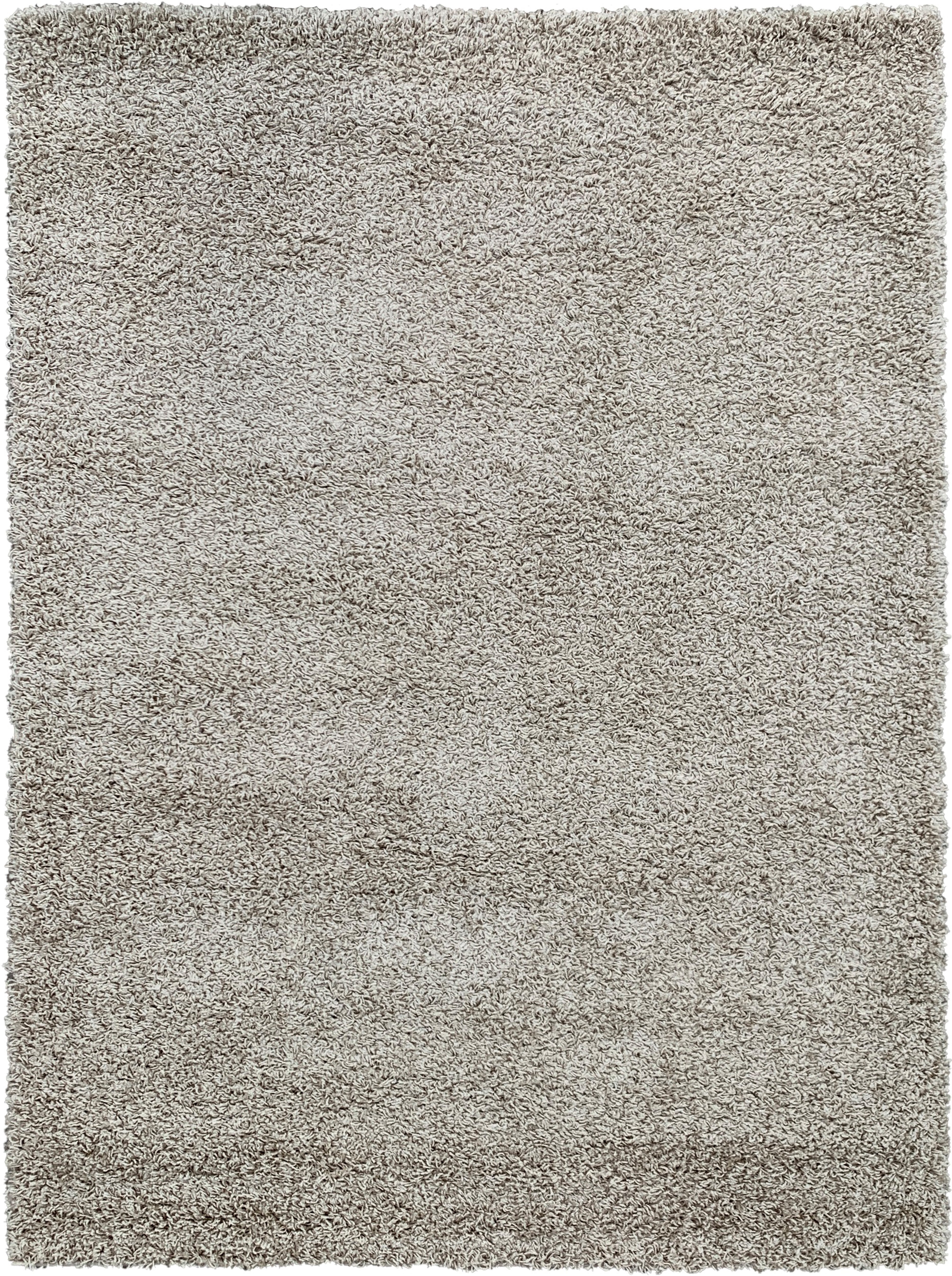 Solid Shag Collection Modern Plush Beige Shag Area Rug 3 ft. by 5 ft.