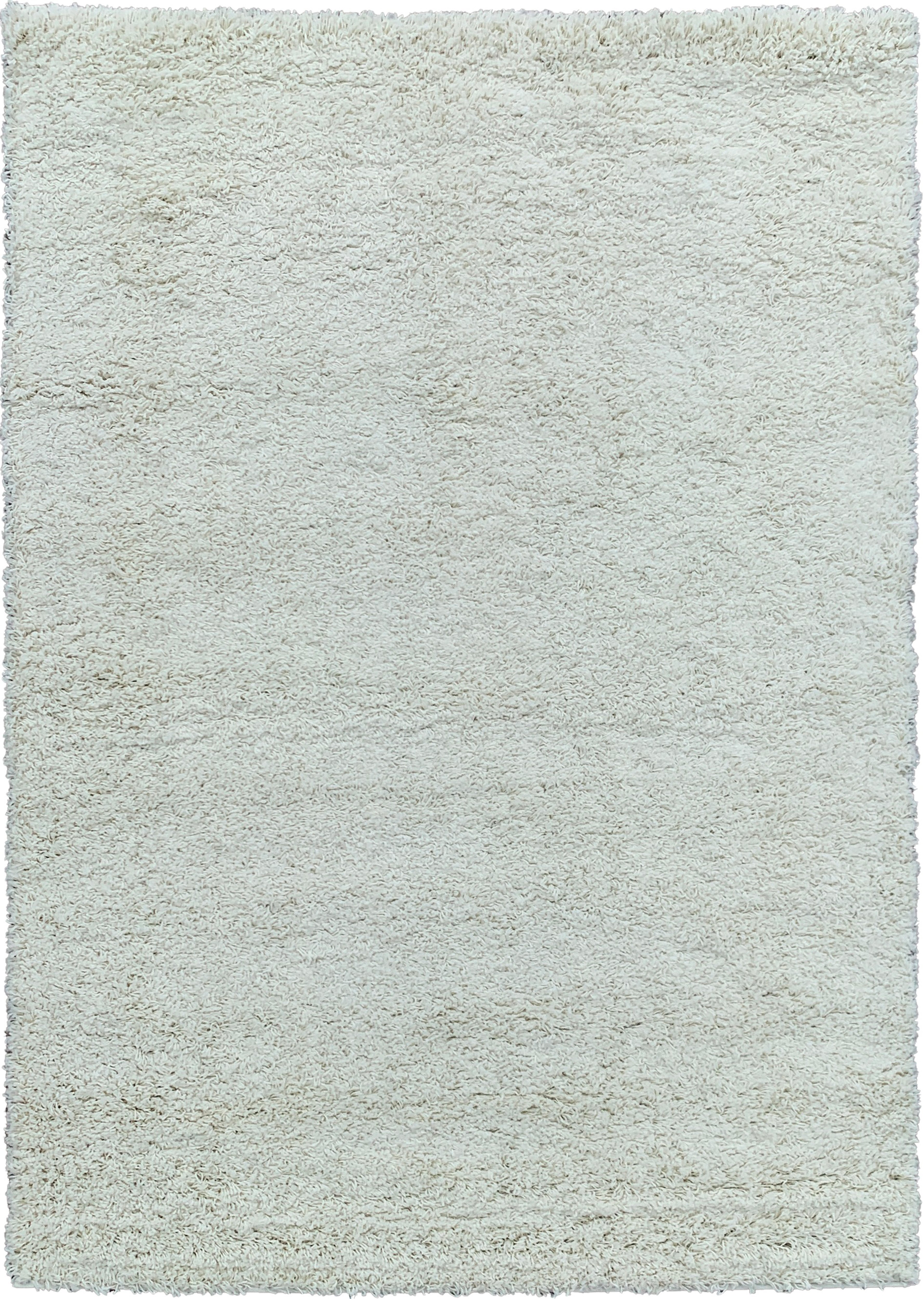 Solid Shag Collection Modern Plush Cream Shag Area Rug 5 ft. by 7 ft.