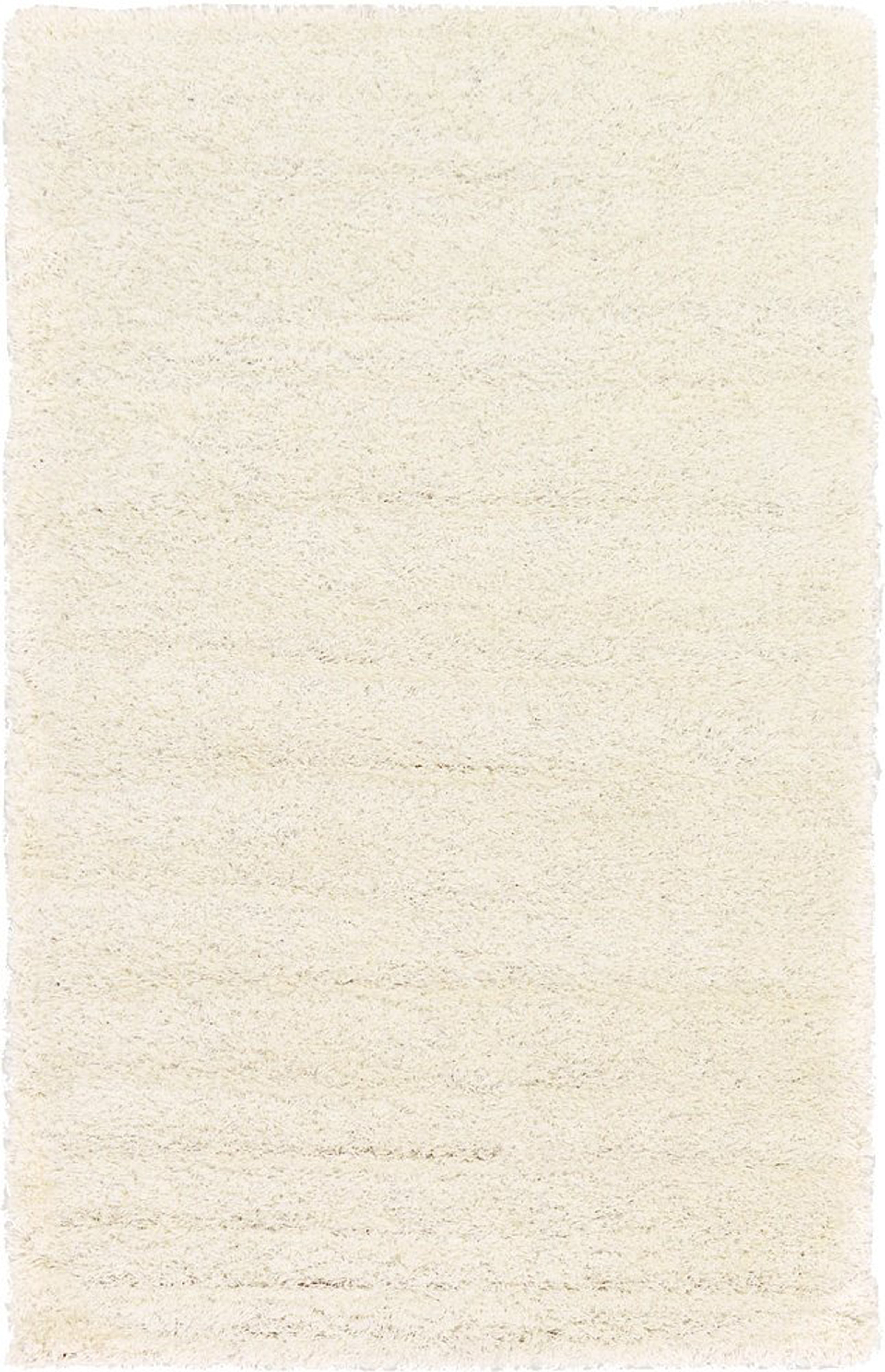 Solid Shag Collection Modern Plush White Shag Area Rug 8 ft. by 10 ft.